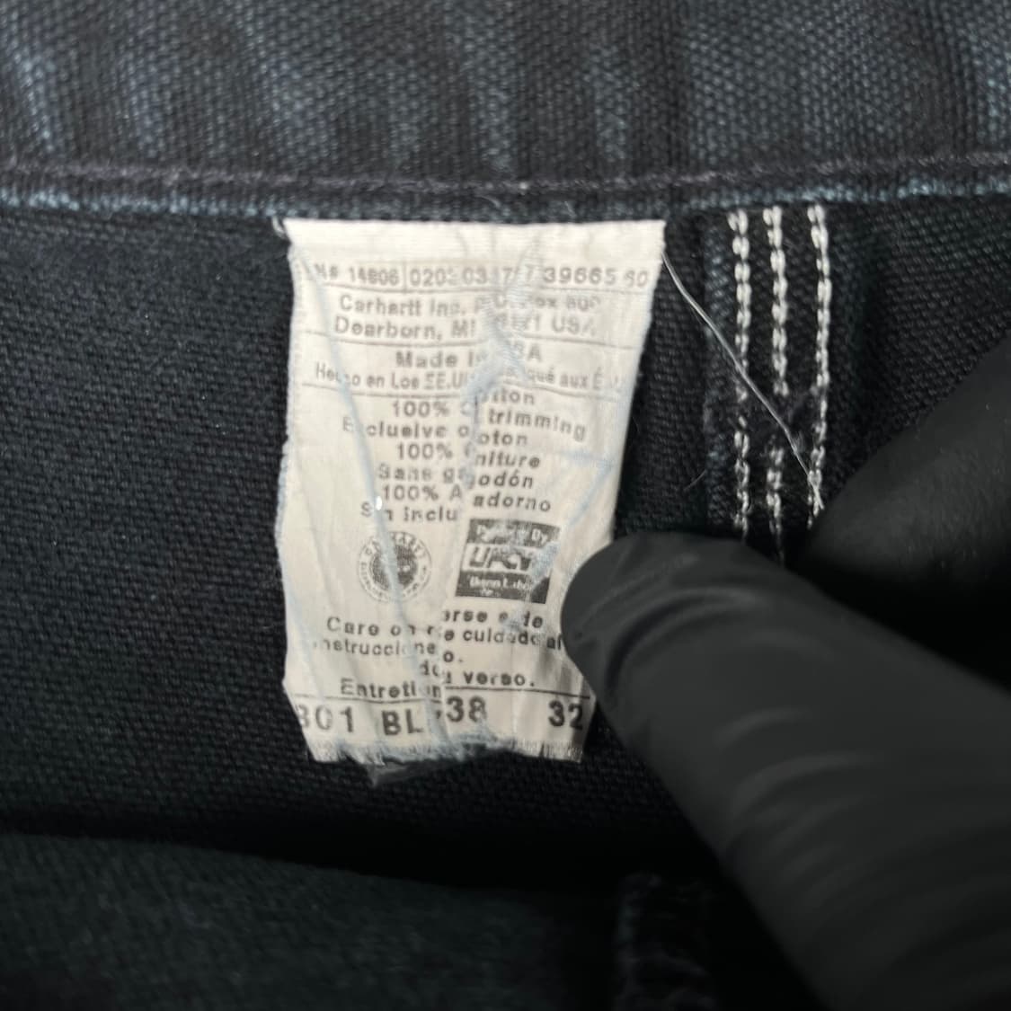 빈티지 칼하트 블랙 더블니 카펜터 팬츠 B01BLK 상품이미지4