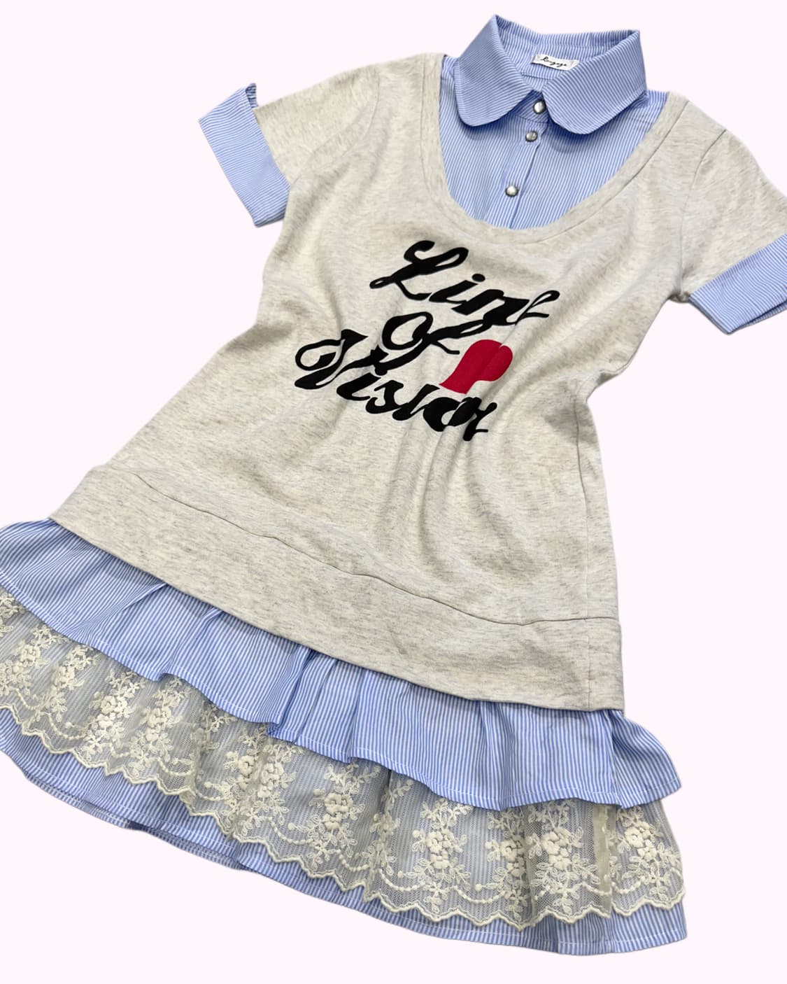 printing layered blouse dress 상품이미지3