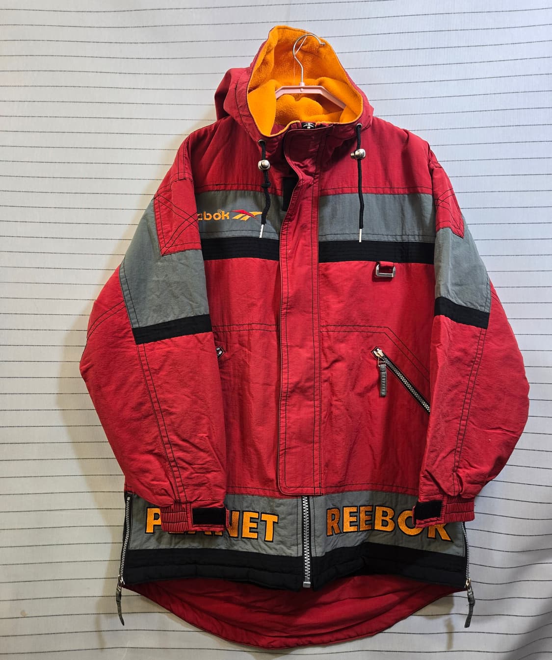 리복 올드스쿨 후드 바람막이 자켓 레드 상품이미지1