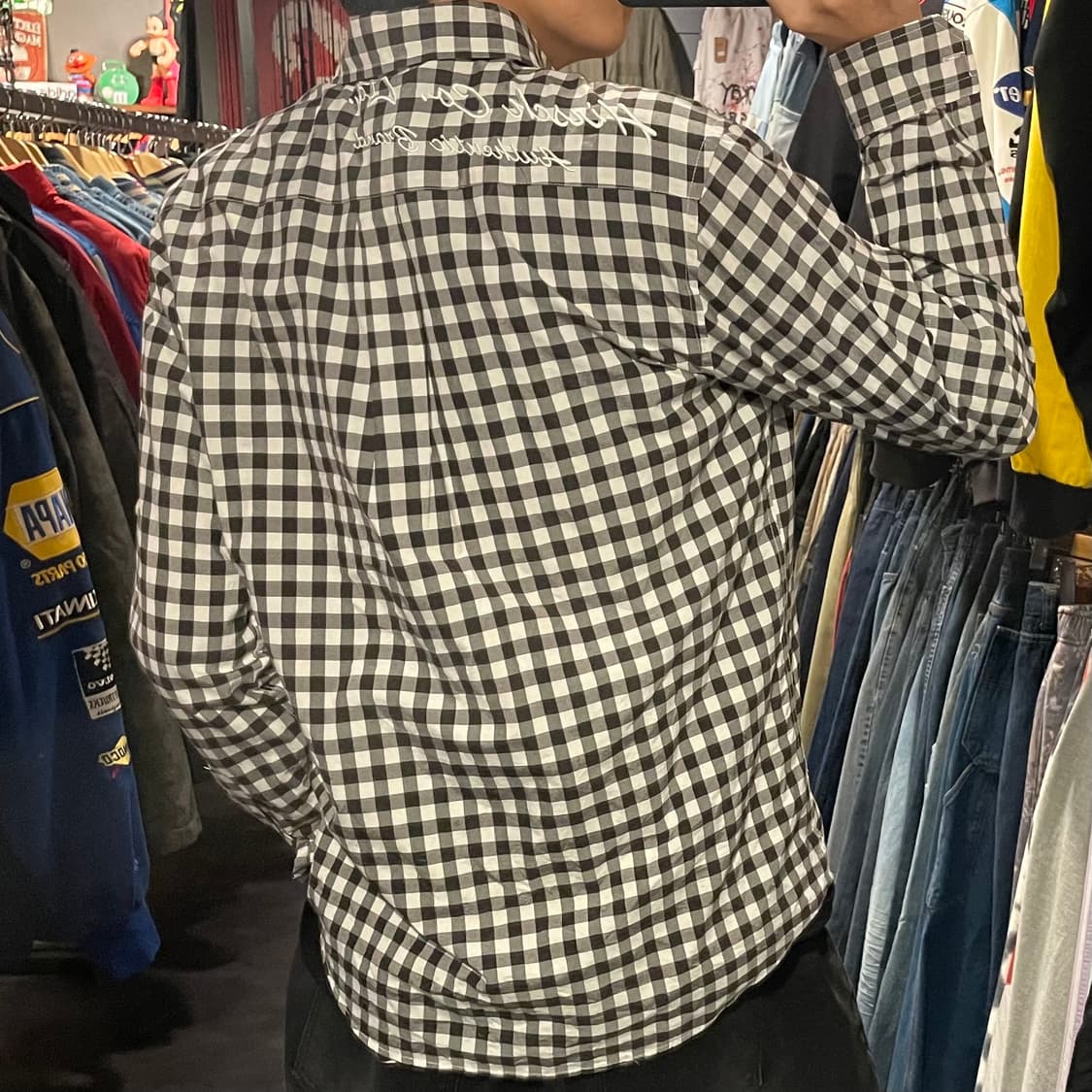 [IM] vtg 레트로 스몰 체크 모노톤 자수 셔츠 상품이미지6