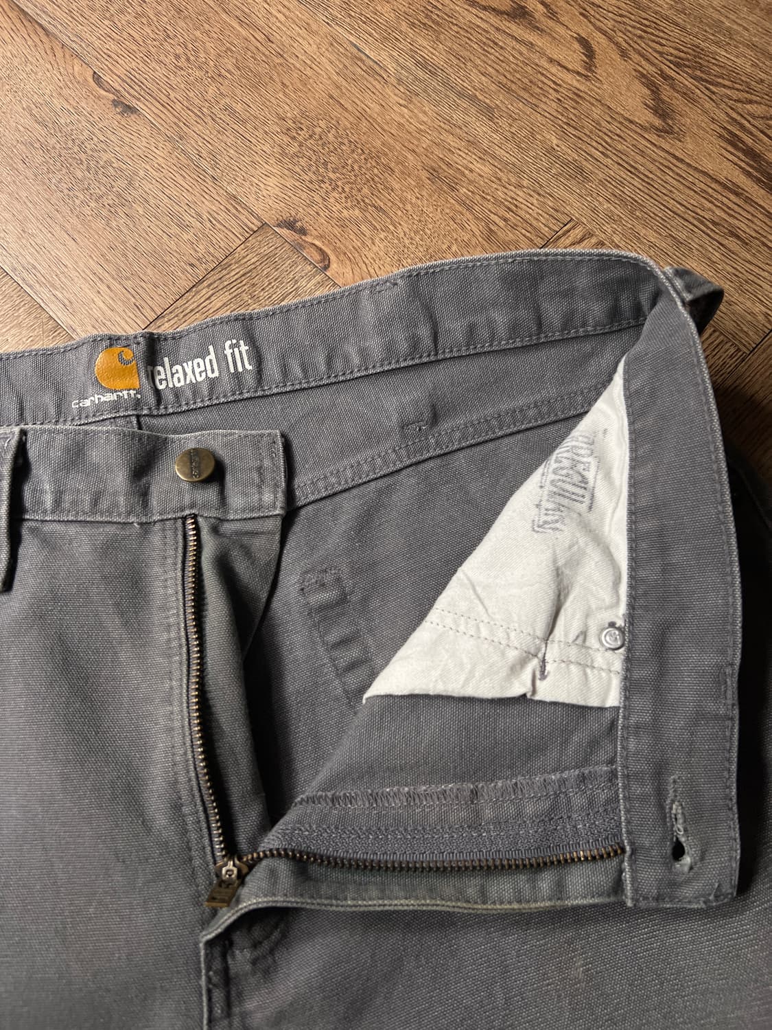 [34]칼하트 USA 릴렉스핏 차콜그레이 캔버스 워크 팬츠 상품이미지4