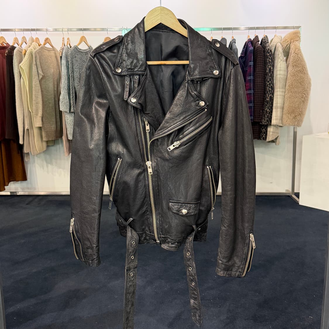 [105] 빈티지 양가죽100% 라이더자켓 상품이미지1