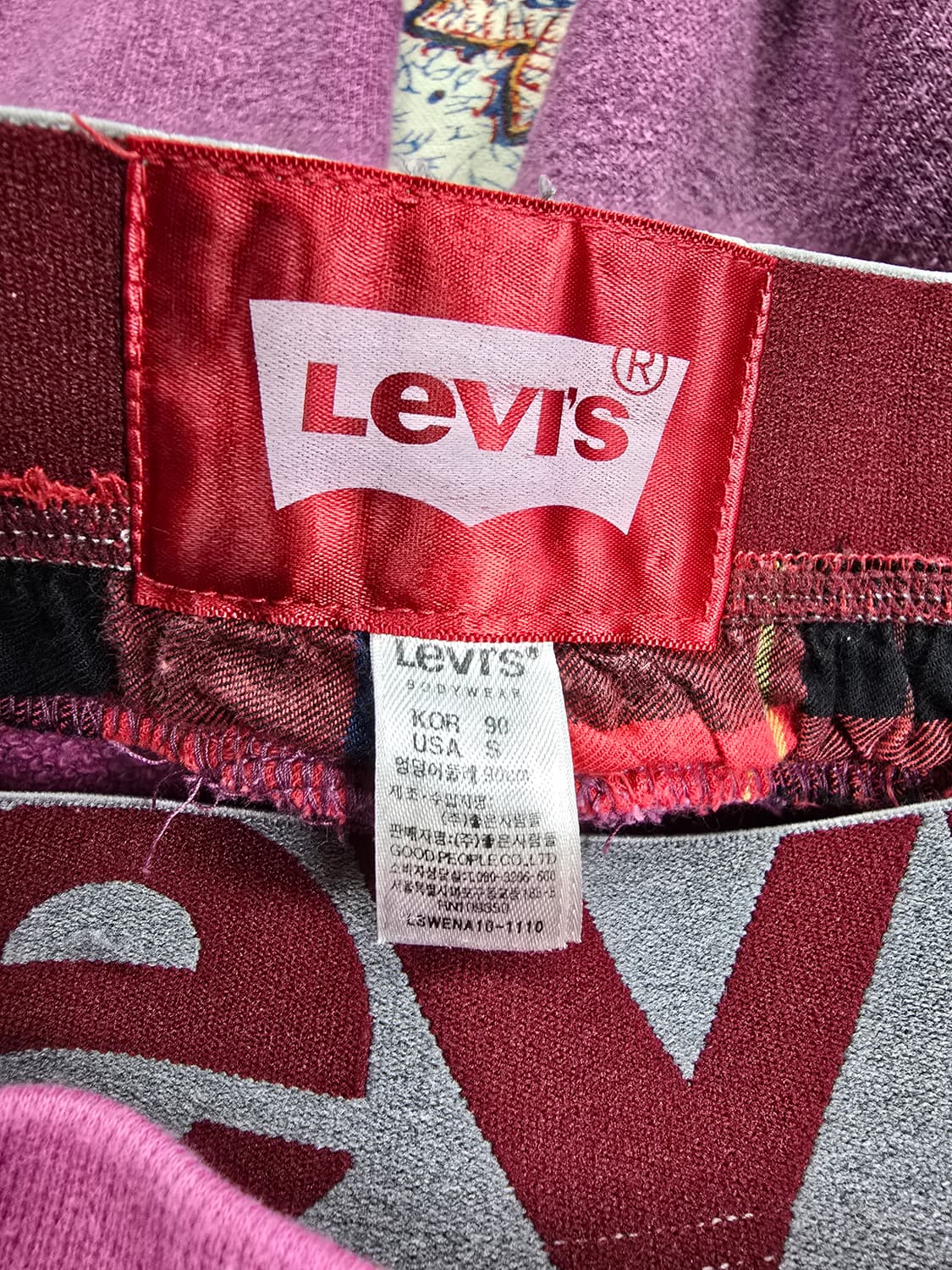 리바이스 퍼플 플란넬 포인트 트레이닝 팬츠 (1835) 상품이미지4