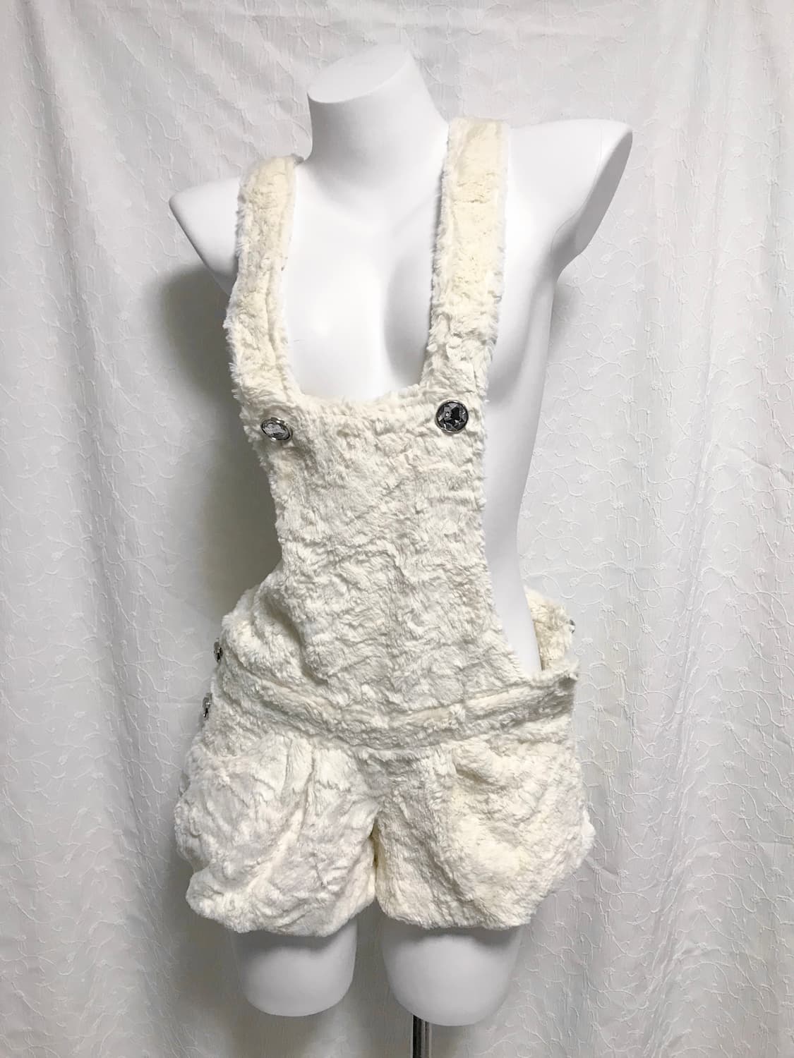 빈티지 갸루 쥬얼 버튼 퍼 점프수트 멜빵 바지 상품이미지2