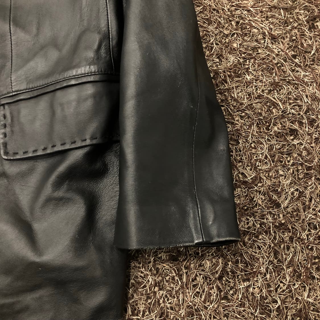 빈티지 양가죽 스티치 블레이저 레더 가죽 자켓 상품이미지3