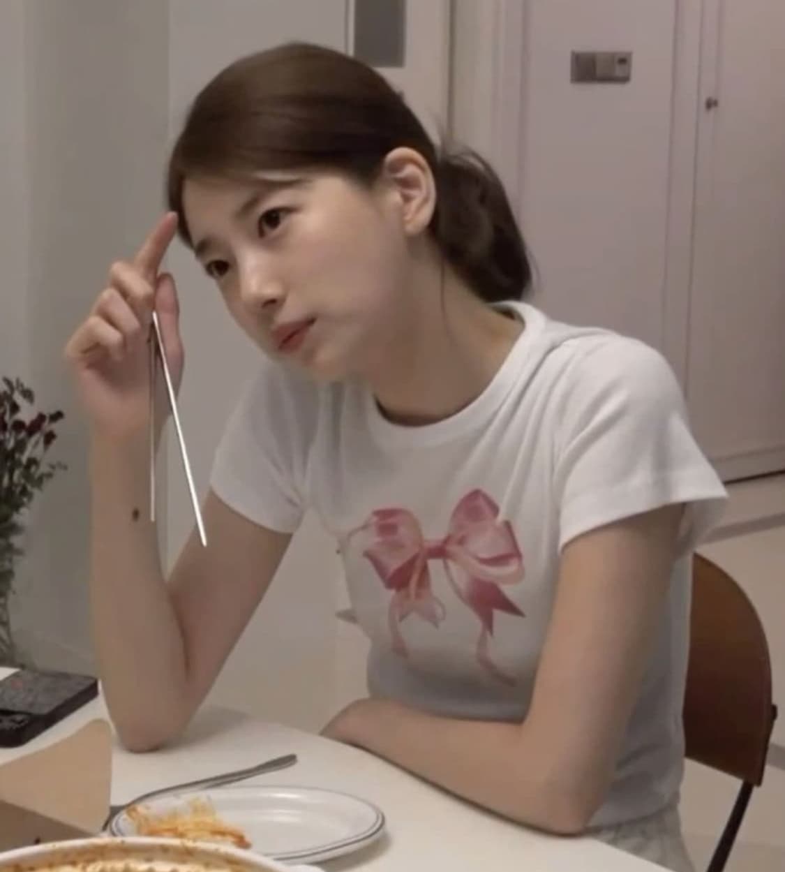 론론 리본 반팔티 (F) 제니,수지착용 상품이미지3