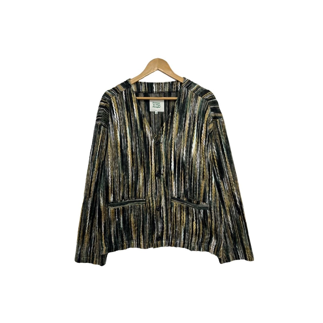 파워투더피플 재팬 빈티지 패턴 케이블 꽈배기 니트 가디건 상품이미지1