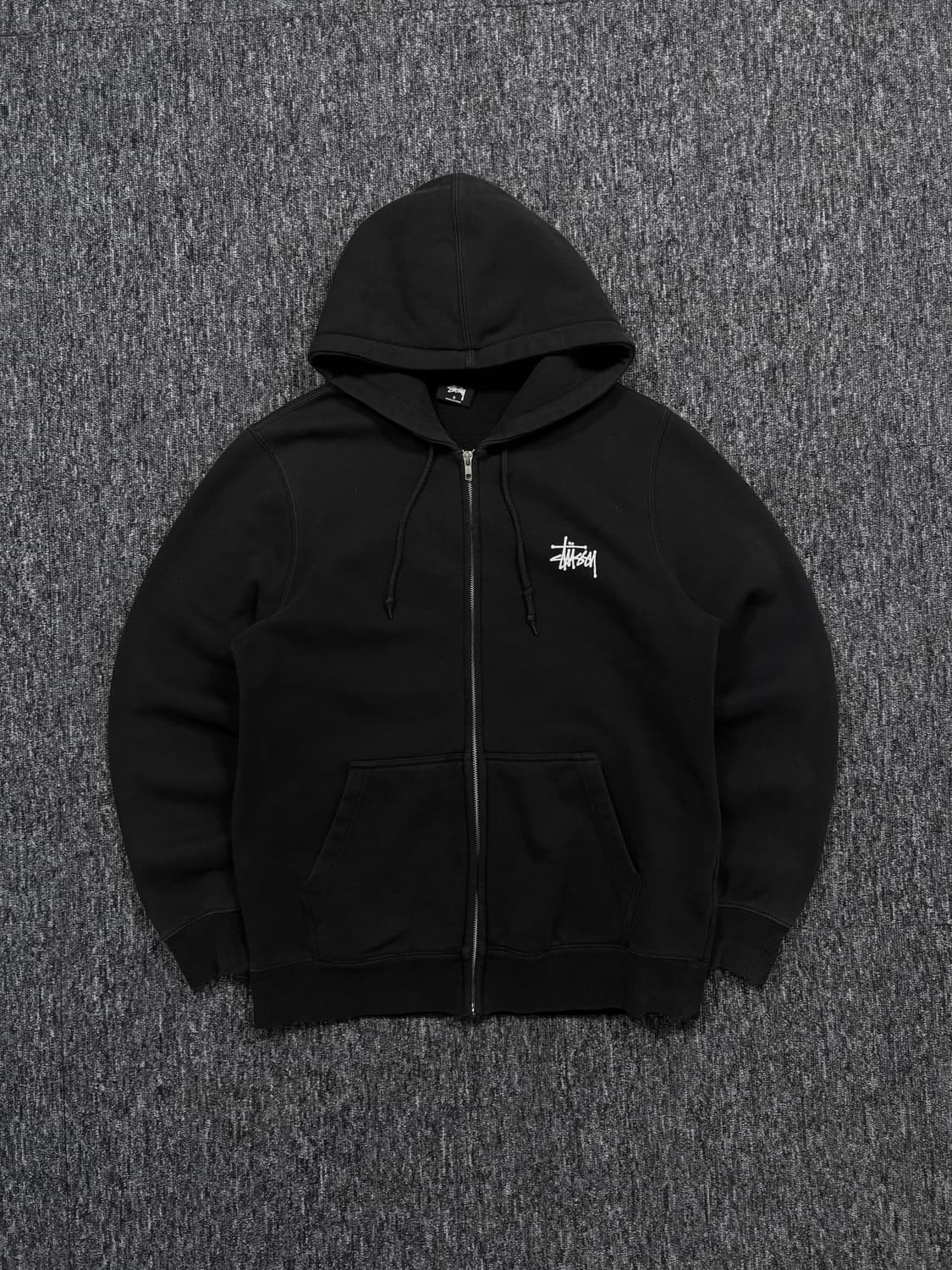 스투시 블랙 베이직 후드집업 상품이미지3