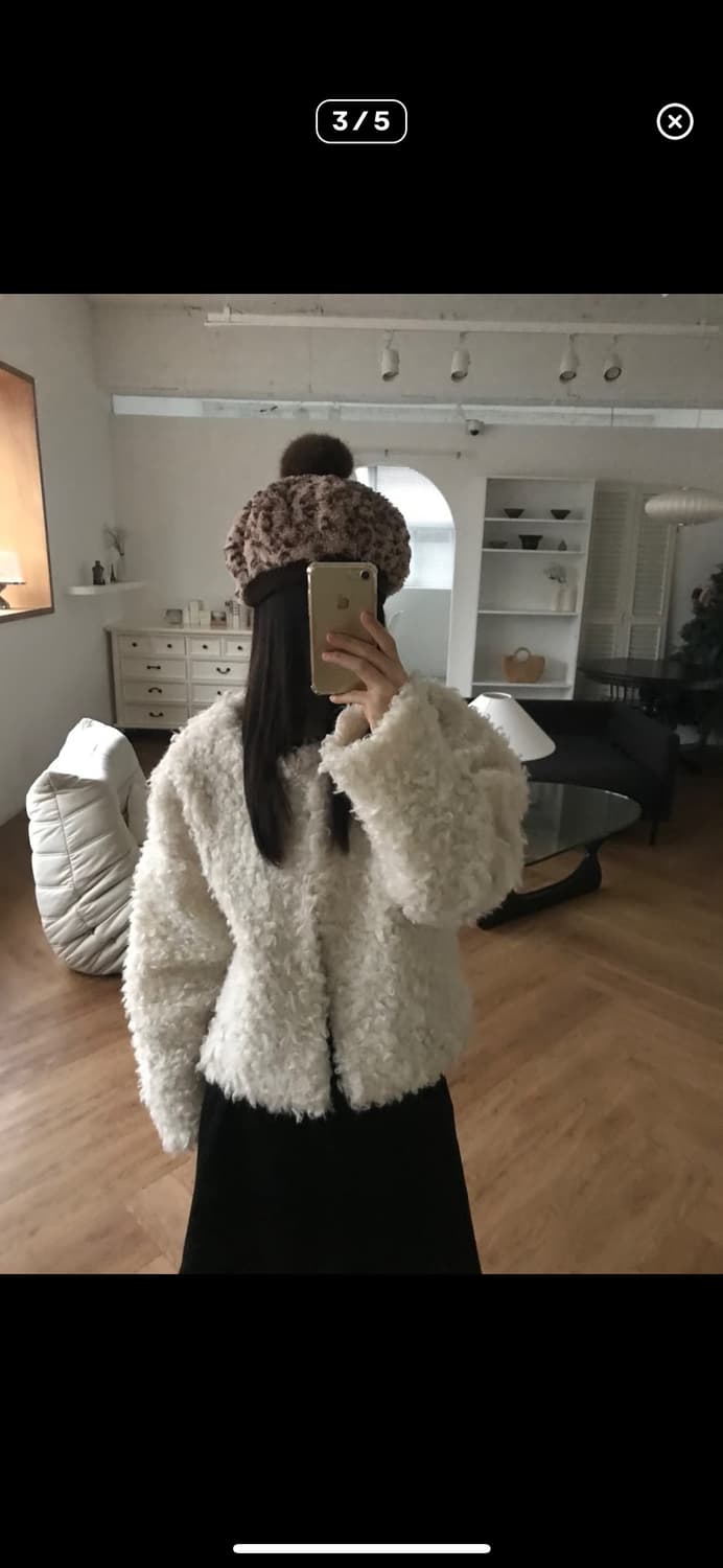 아이보리 에코퍼 자켓 상품이미지3