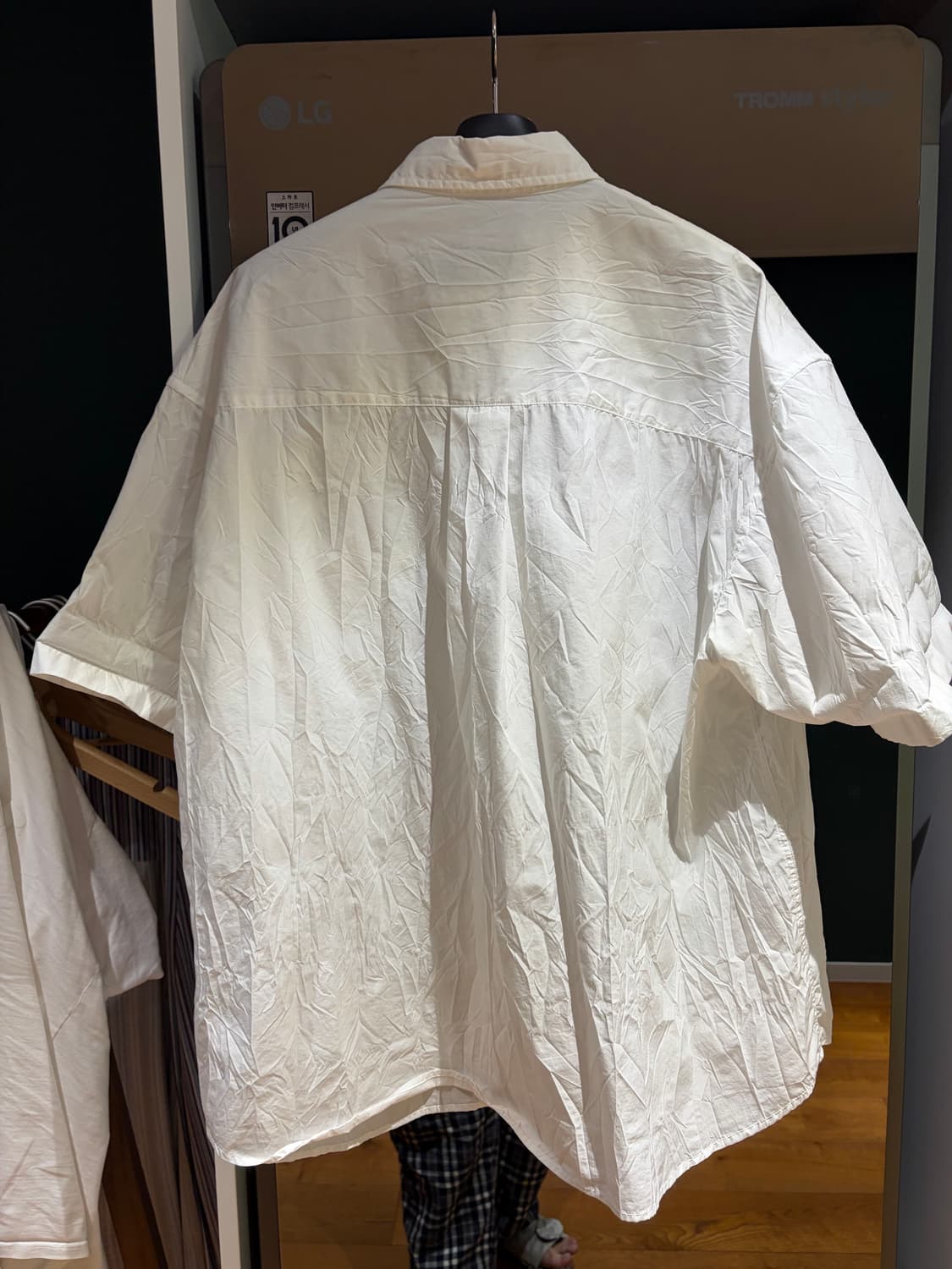 준지 링클 디테일 반팔 셔츠 화이트 50 상품이미지2