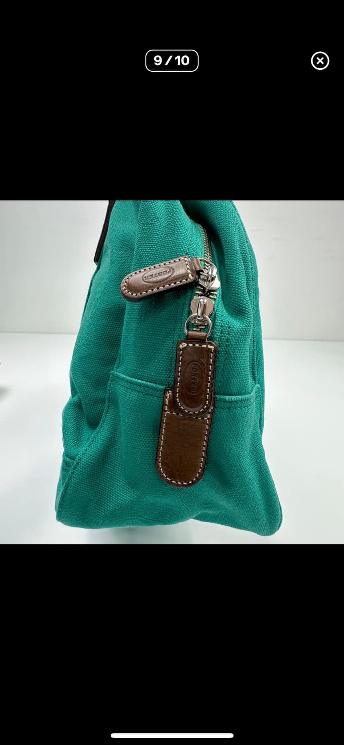 요시다 포터 X FABRICK 메디컴토이 캔버스 보스턴백 에메랄드 그린 상품이미지6