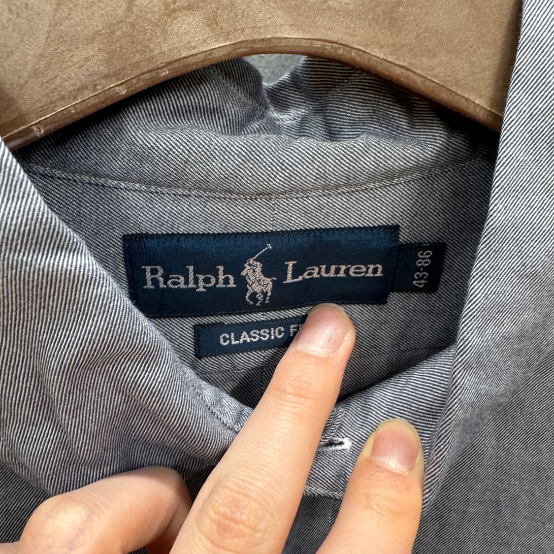 폴로 랄프로렌 솔리드 긴팔 셔츠 멀티포니 포인트 그레이 상품이미지6