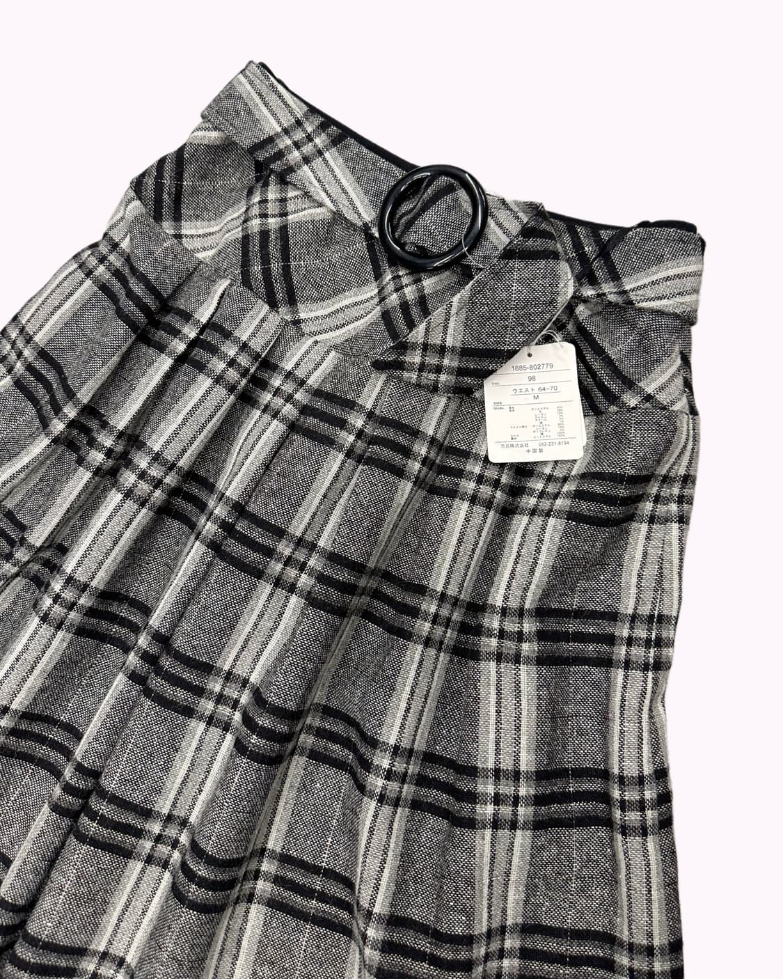 check pleats belted skirt 상품이미지2