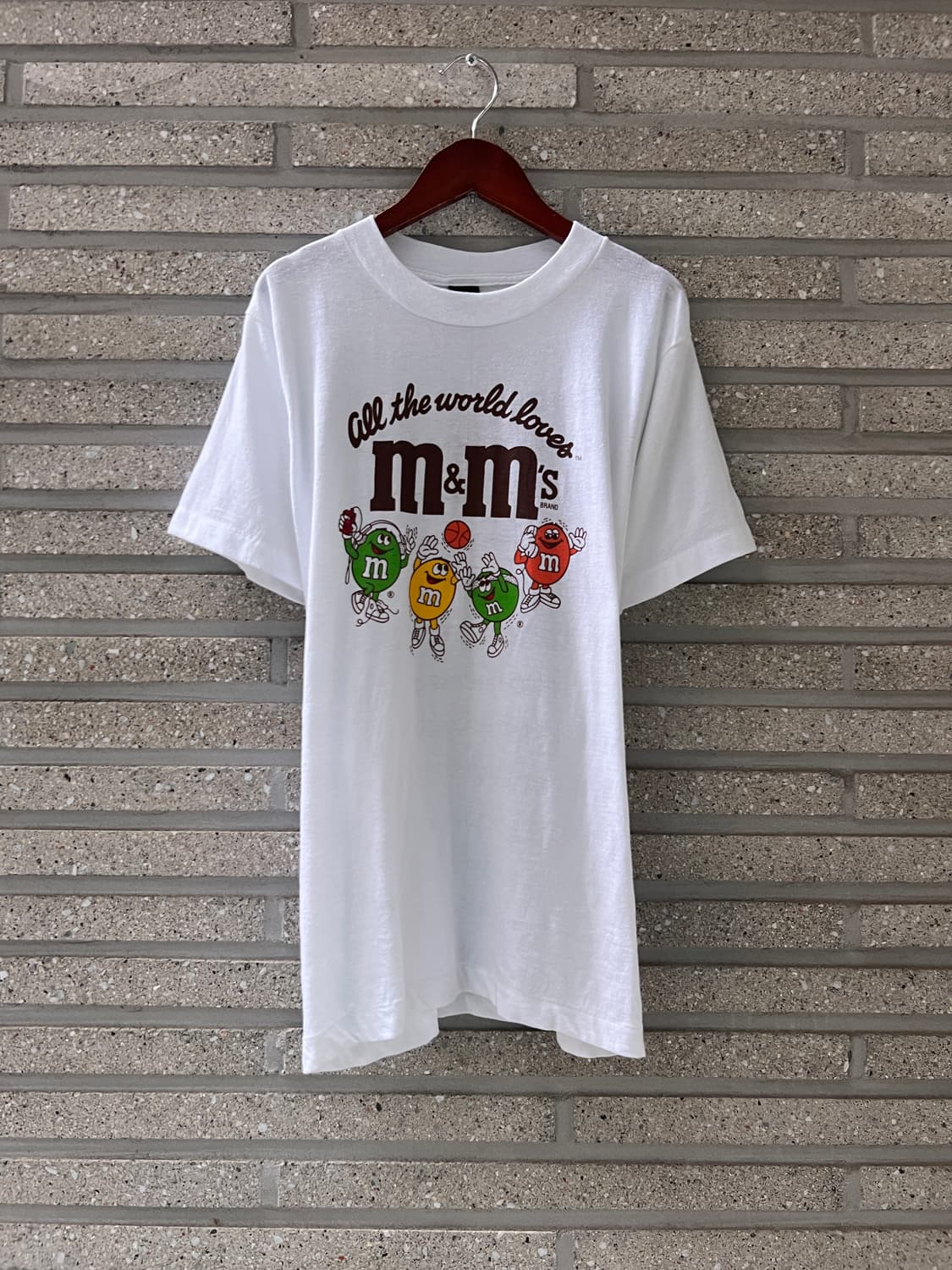 [M]90's M&M's USA 초콜릿 프린팅 싱글스티치 티셔츠 상품이미지2