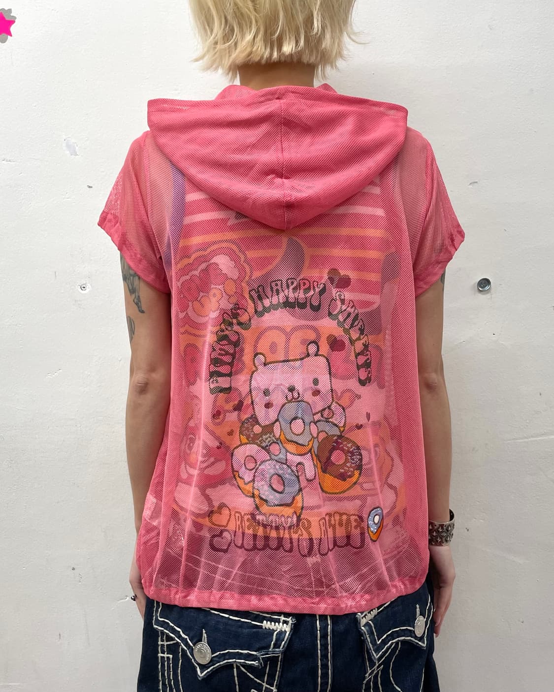 Betty Blue Pink Mesh Hoodie T-Shirt 상품이미지4