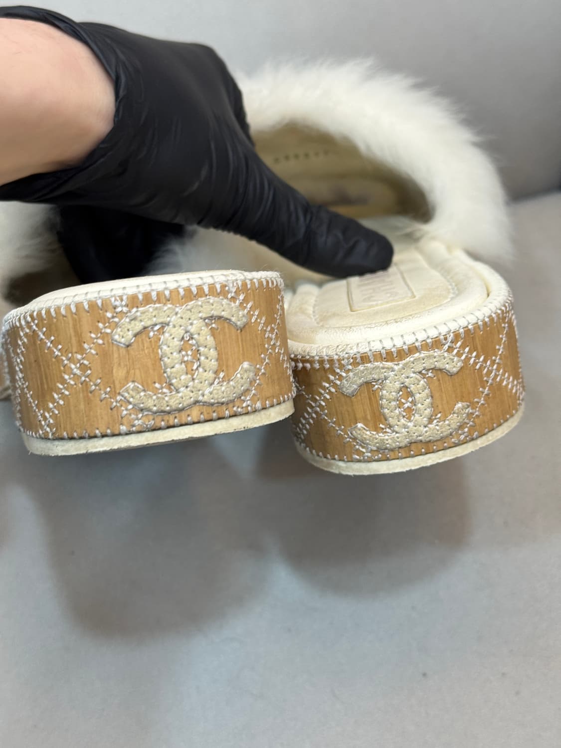 샤넬 퍼 시어링 뮬 슬리퍼 37사이즈 상품이미지4