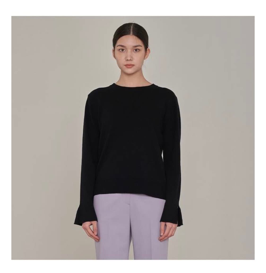 서브셋 프리미엄 라운드넥 울캐시 니트 블랙 새상품 상품이미지1