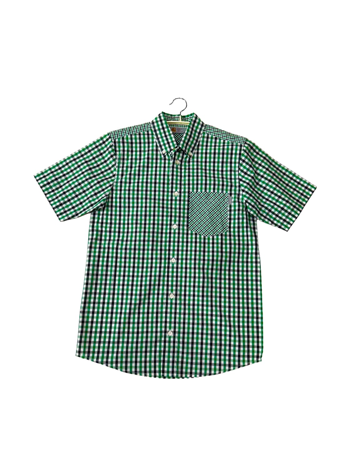 칼하트 그린 체크 반팔 셔츠 상품이미지1