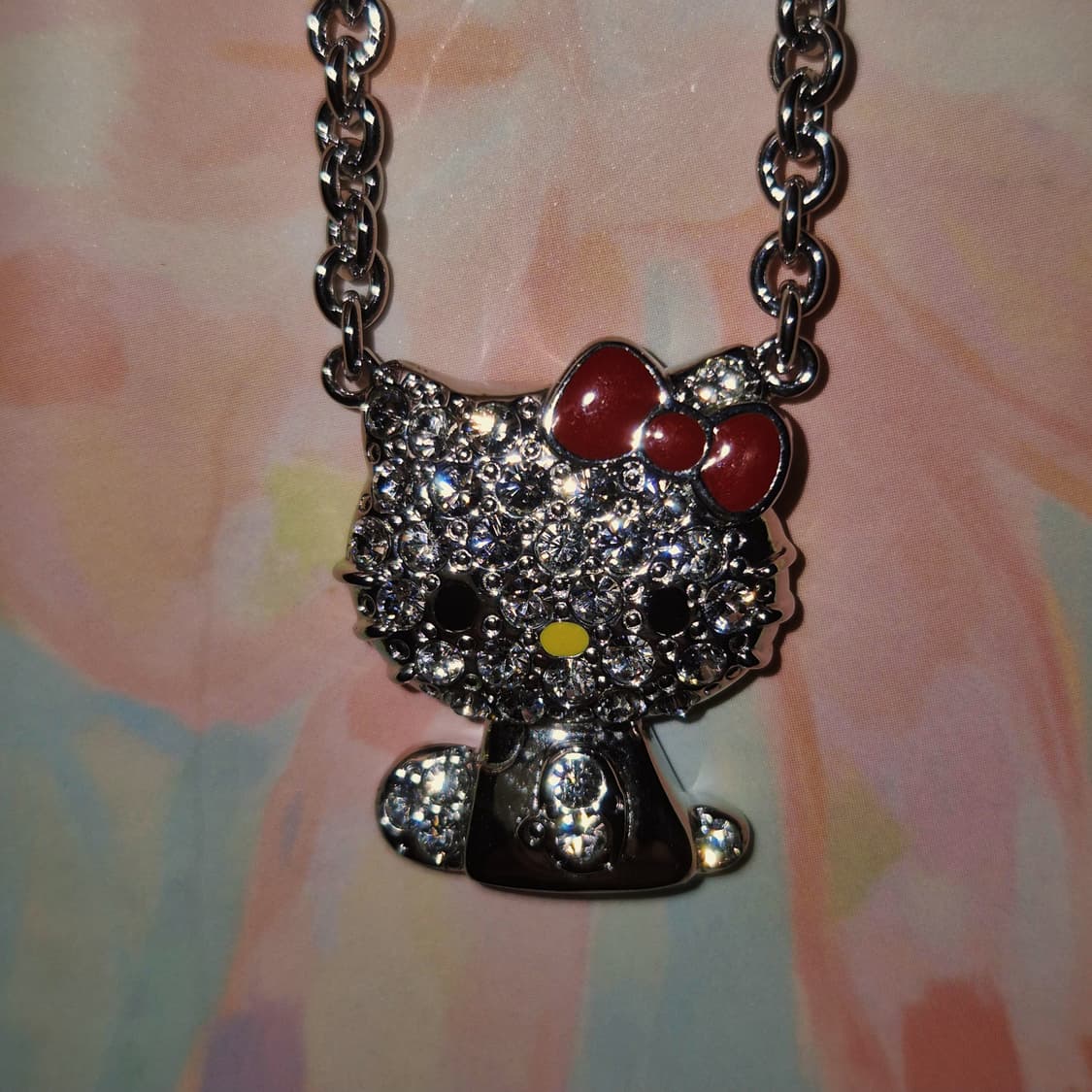 08s 레어 실버 925 키티 파베 목걸이 상품이미지7