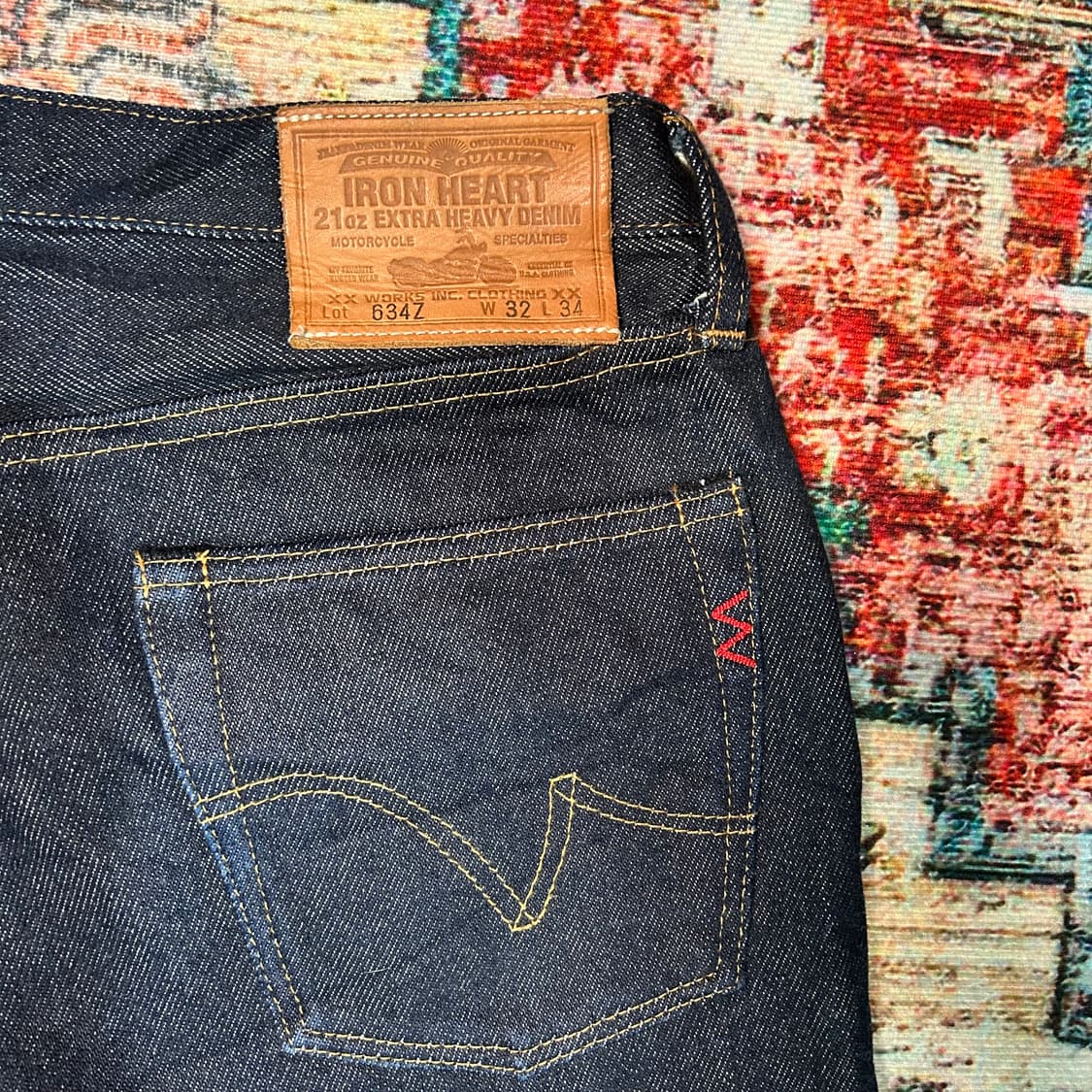 [32X34] 아이언하트 634Z 21oz 엑스트라 헤비 데님팬츠 상품이미지7