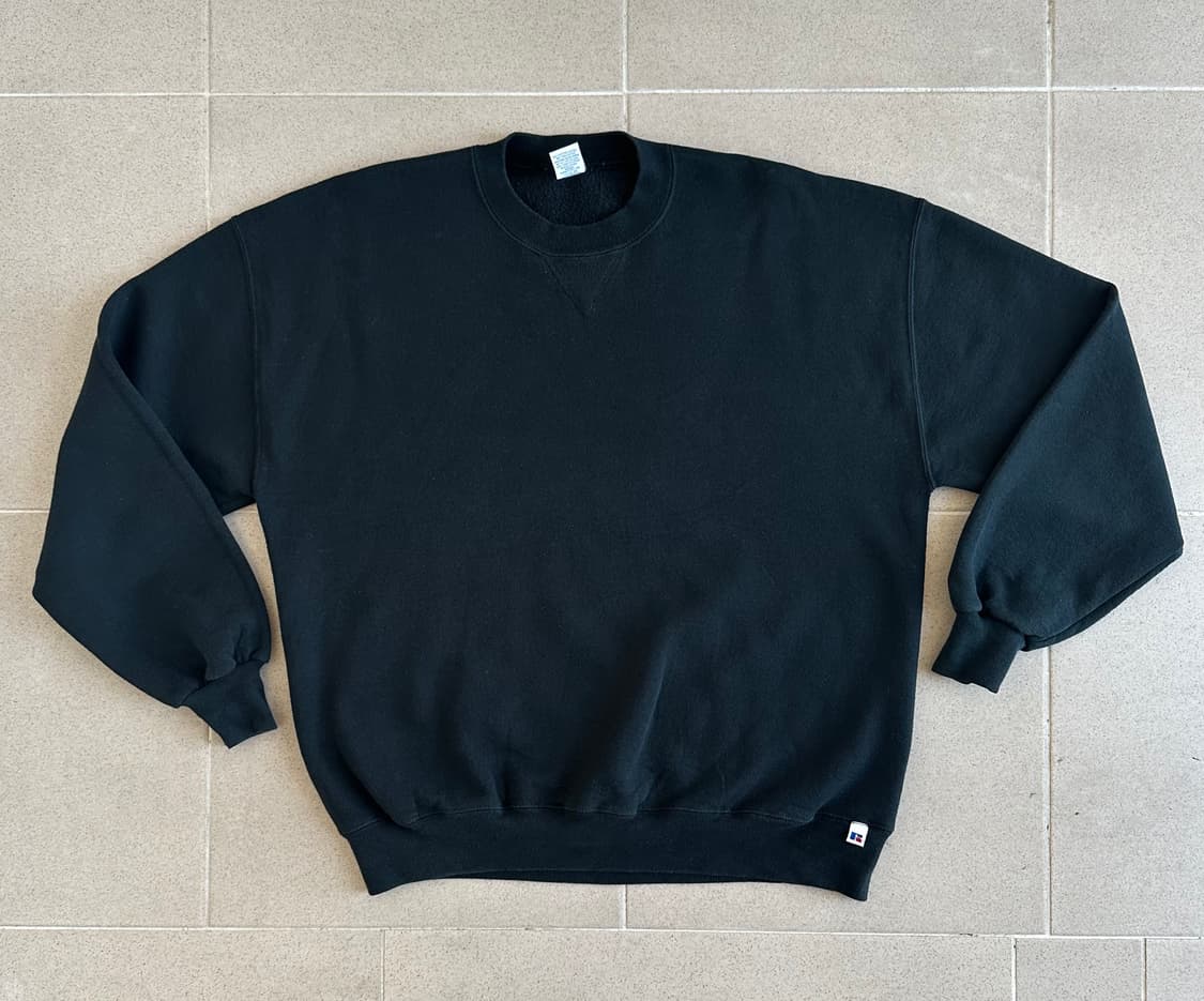 90s 빈티지 러셀 스웻셔츠 블랙 XL 상품이미지1