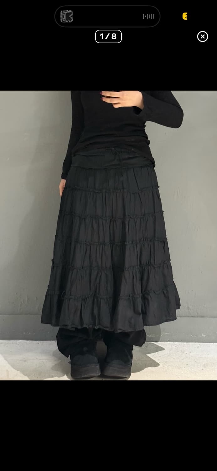 can-can frill detail long skirt 상품이미지1