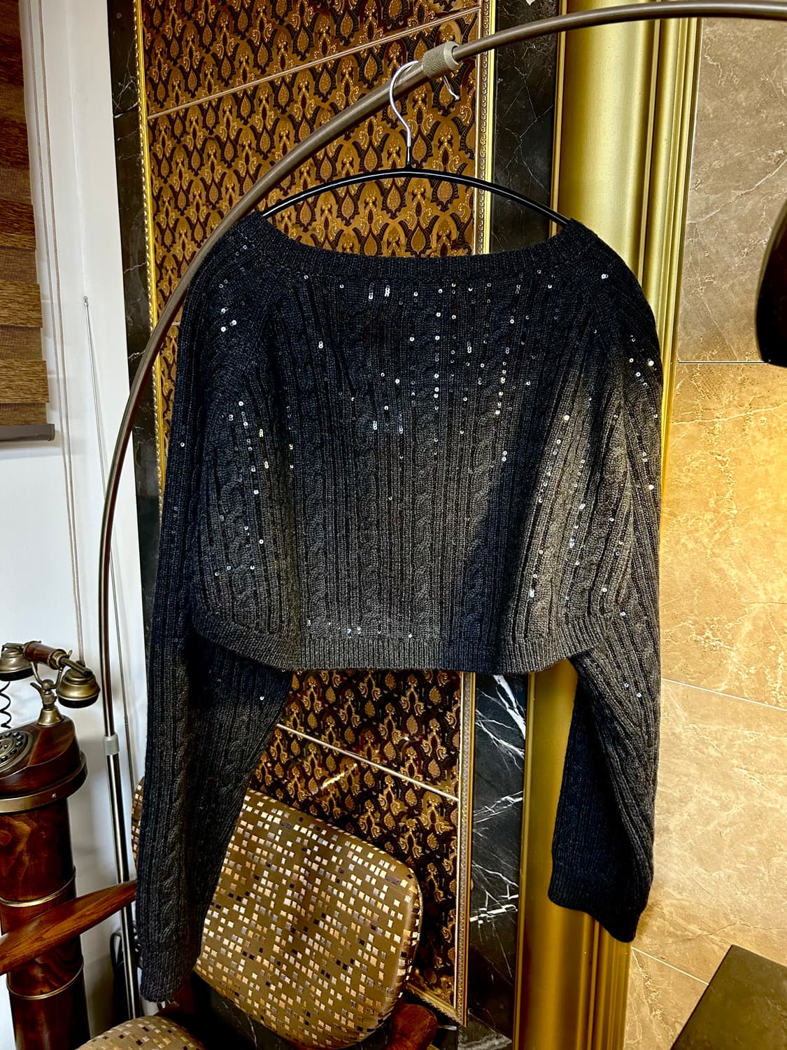 한섬 타임 딥그레이 울 크롭 가디건(Free) 상품이미지3