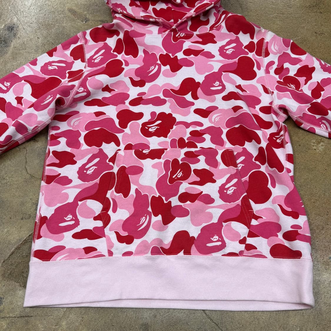 베이프 핑크 카모 밀리터리 마일로 사루 후드 티 상품이미지3