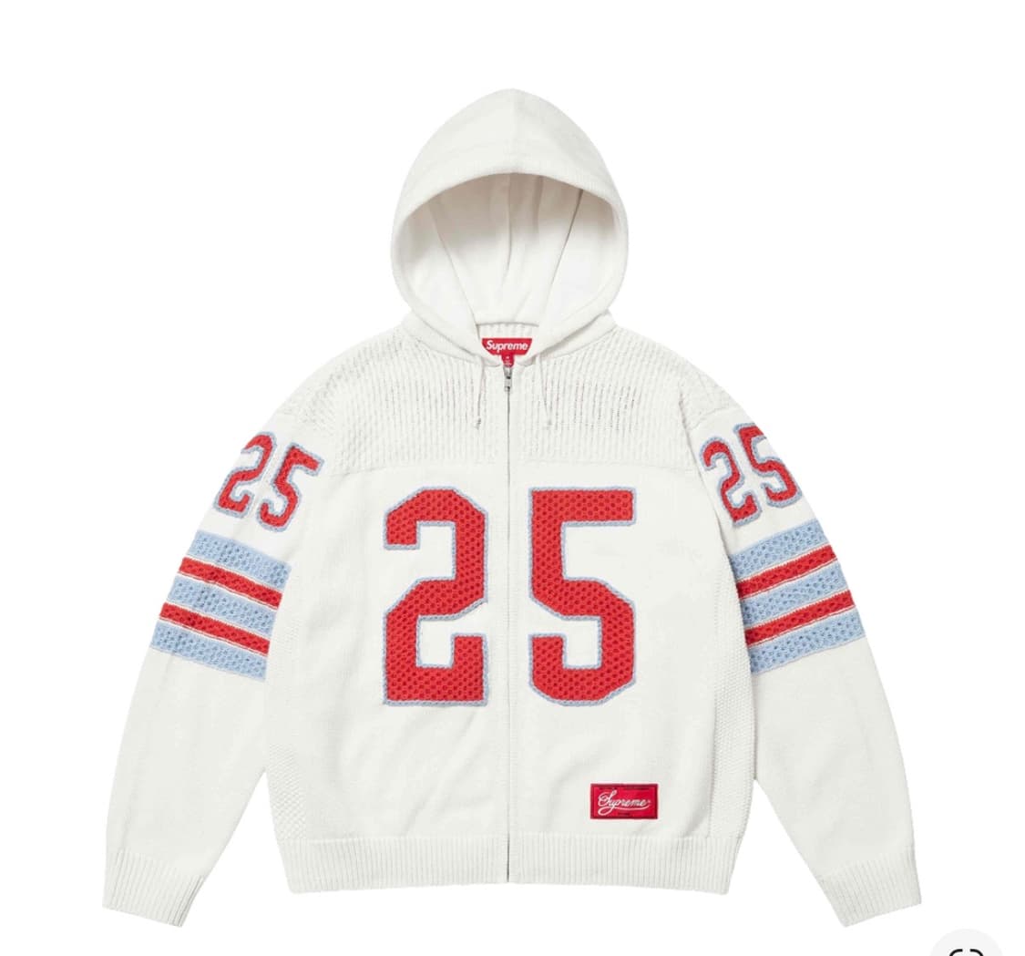 슈프림 스포츠 집업 후드 스웨터 화이트 상품이미지2