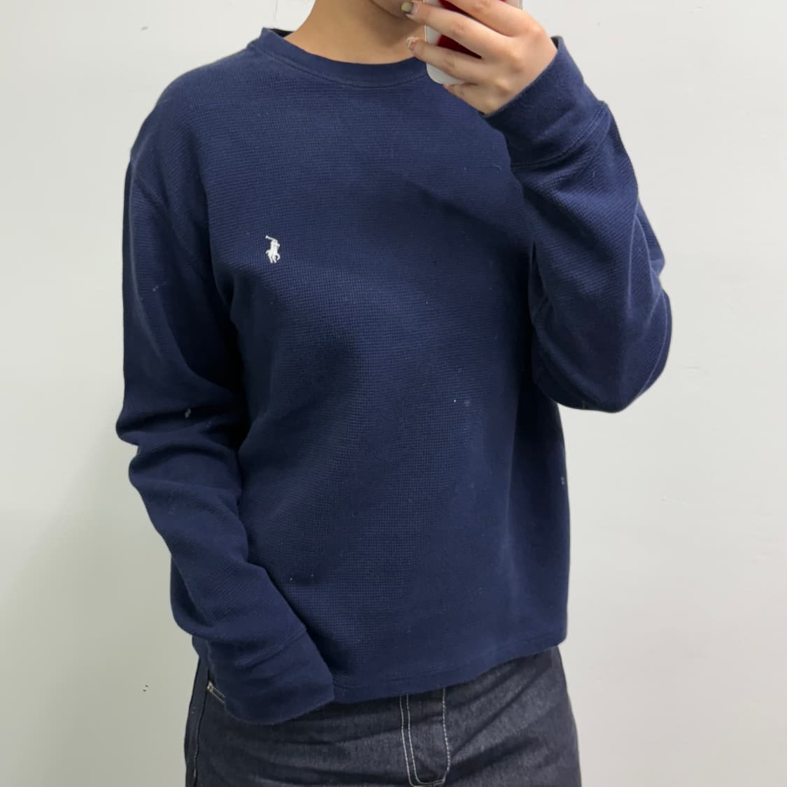 [M] 폴로 네이비 와플 롱슬리브 상품이미지1