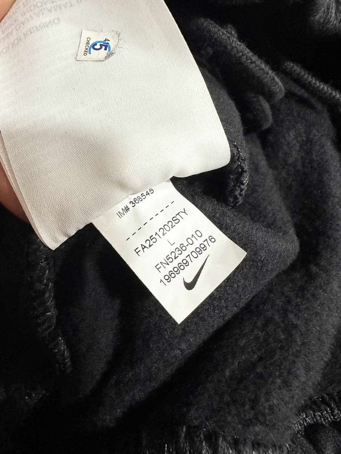 스투시 나이키 플리스팬츠 블랙 L사이즈 새상품 상품이미지5