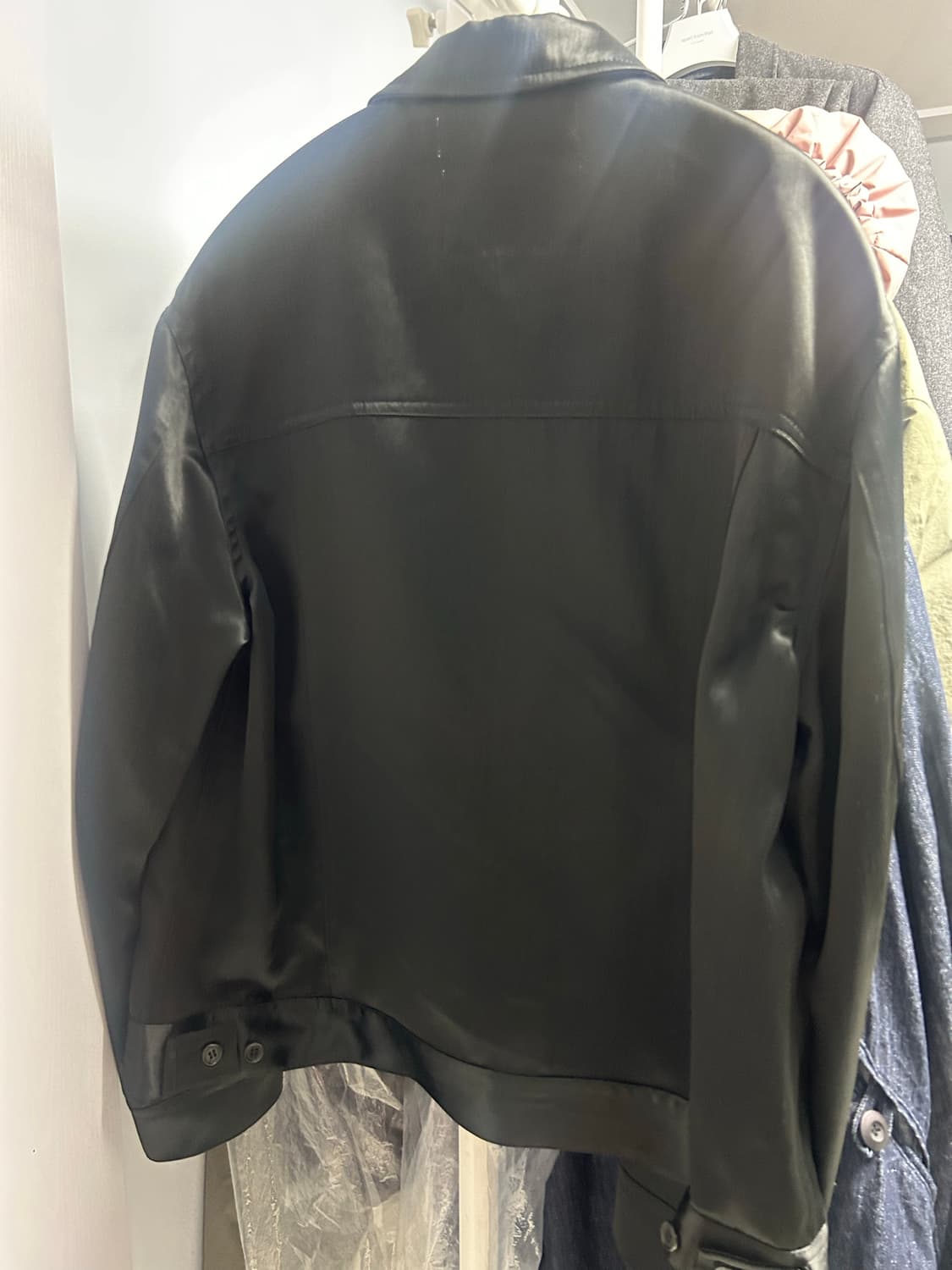 다이리쿠 DAIRIKU Satin jacket black (M) 상품이미지4