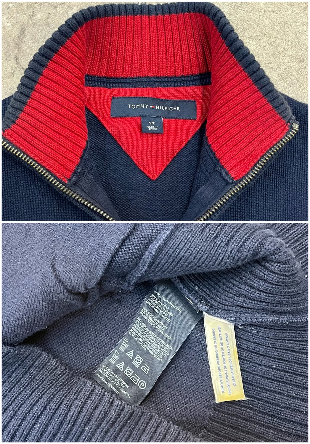 타미힐피거 투웨이 니트 집업 네이비 S #csz2687 상품이미지4