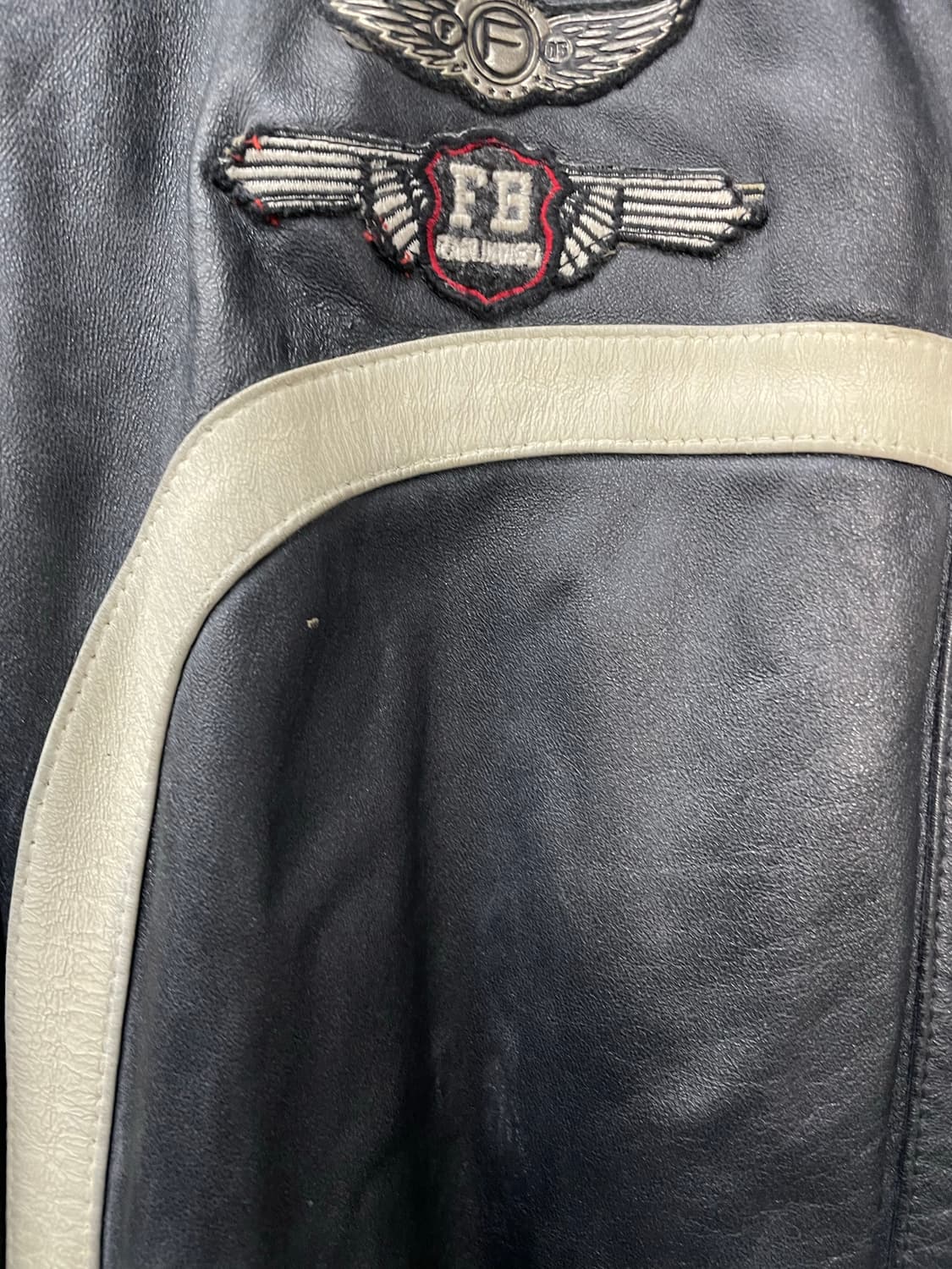 후부 빅로고 바이커 레더자켓 H1095 상품이미지8