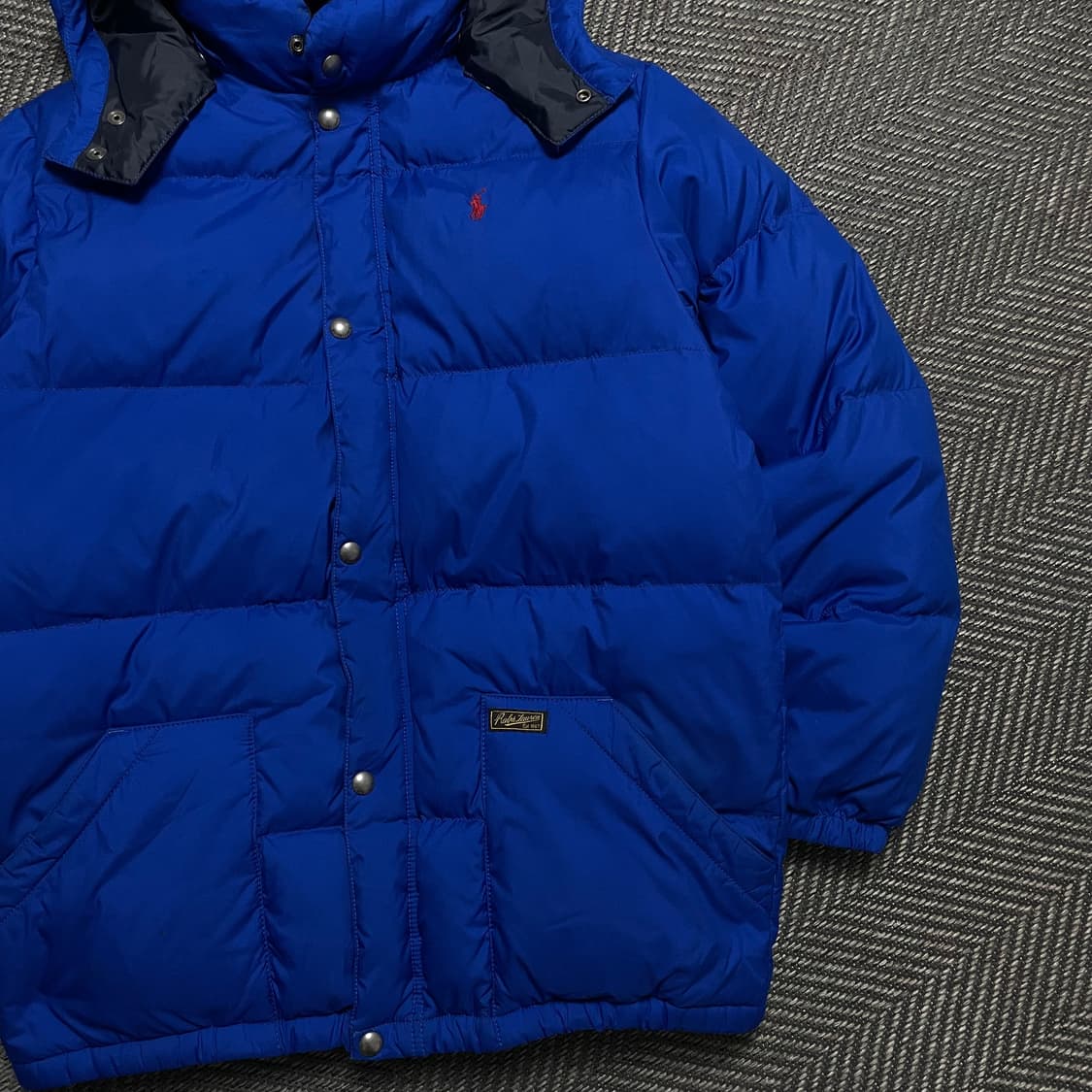 폴로 랄프로렌 포니 구스다운 푸퍼 후드 패딩 블루o 5282 상품이미지2