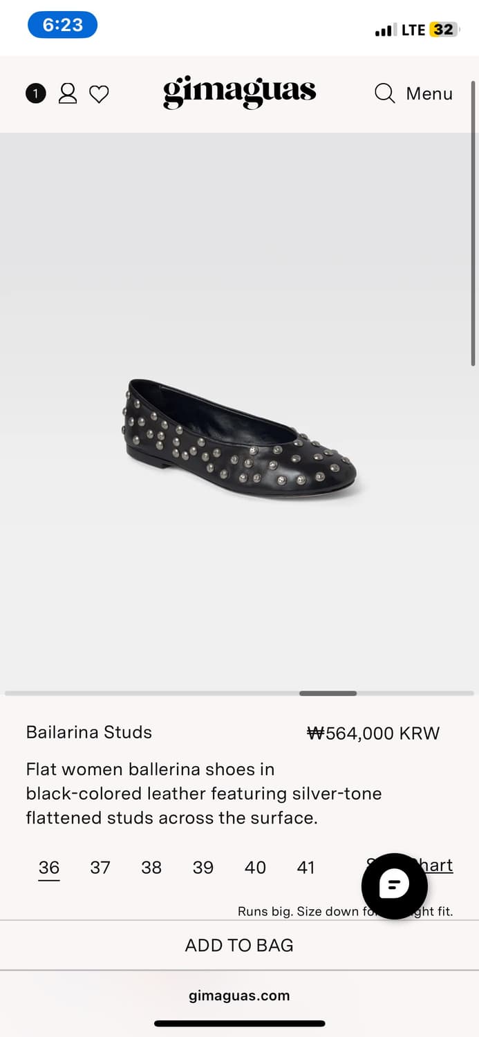 [37]기마구아스 발레리나 스터드 플랫슈즈  상품이미지1