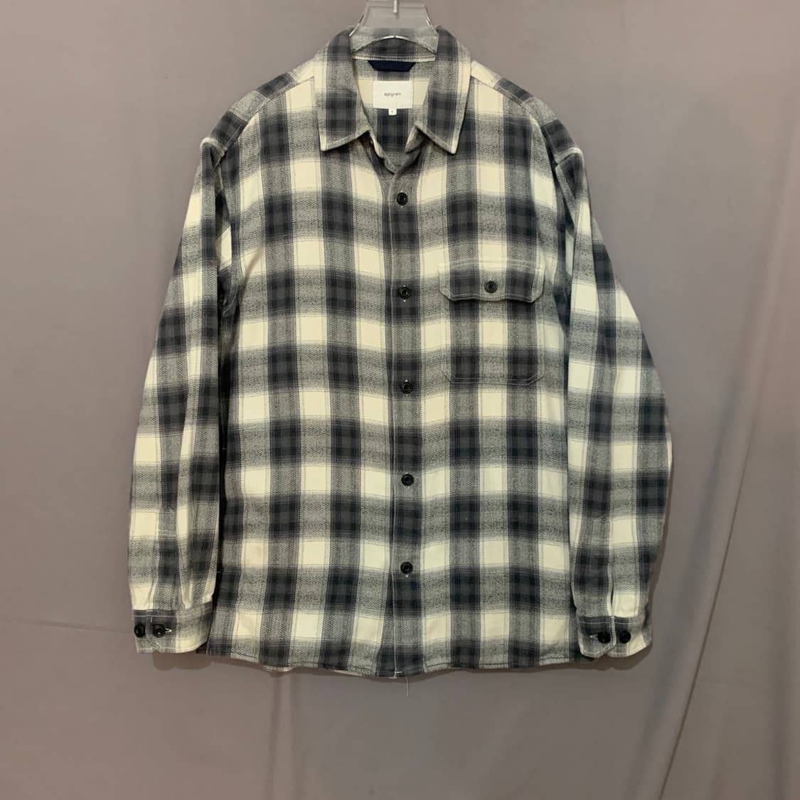 L EPIGRAM 에피그램 옴브레 체크 셔츠 자켓 셔켓 상품이미지1