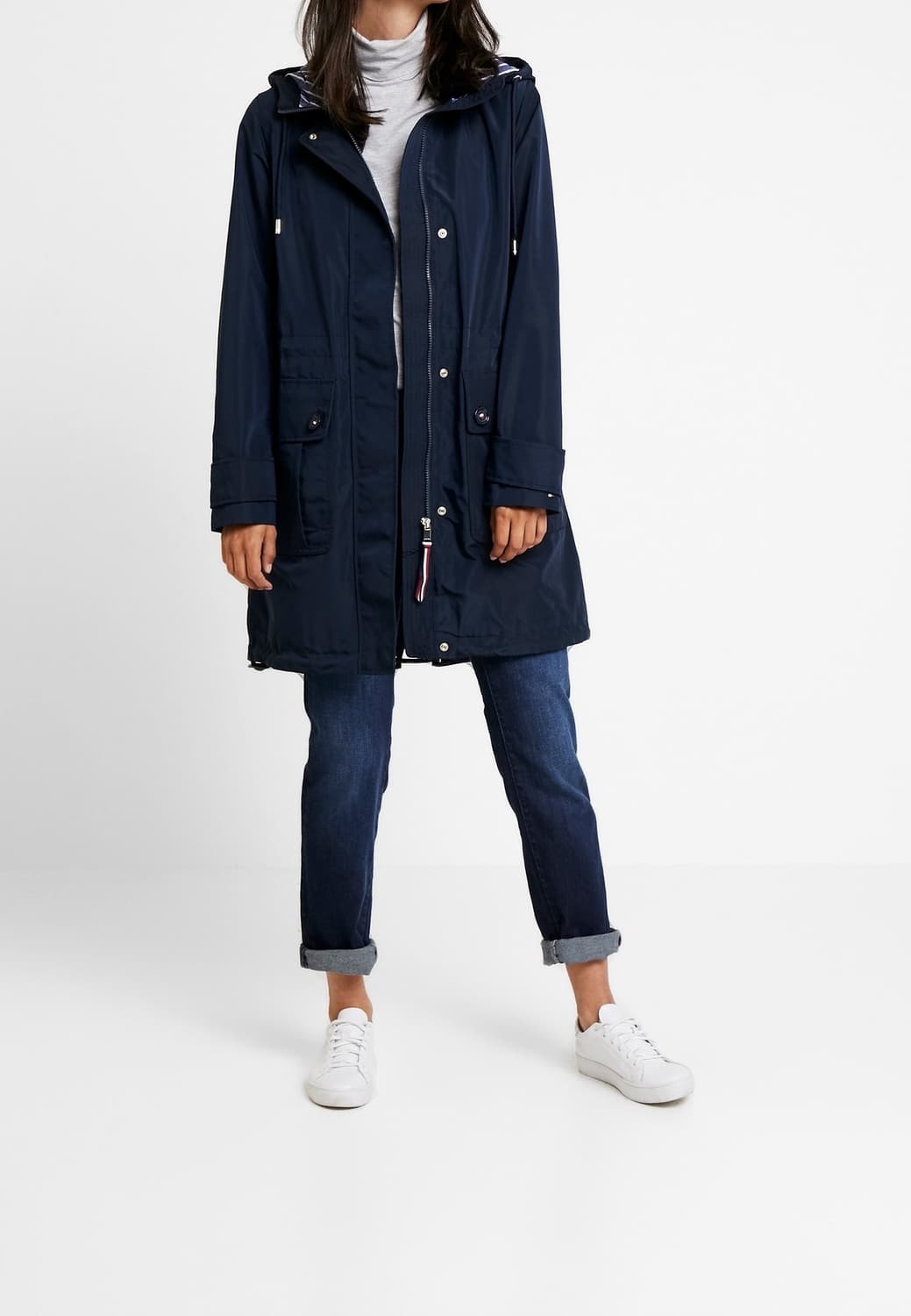 타미힐피거 여성 솔리드 롱 후드 자켓 M 상품이미지2