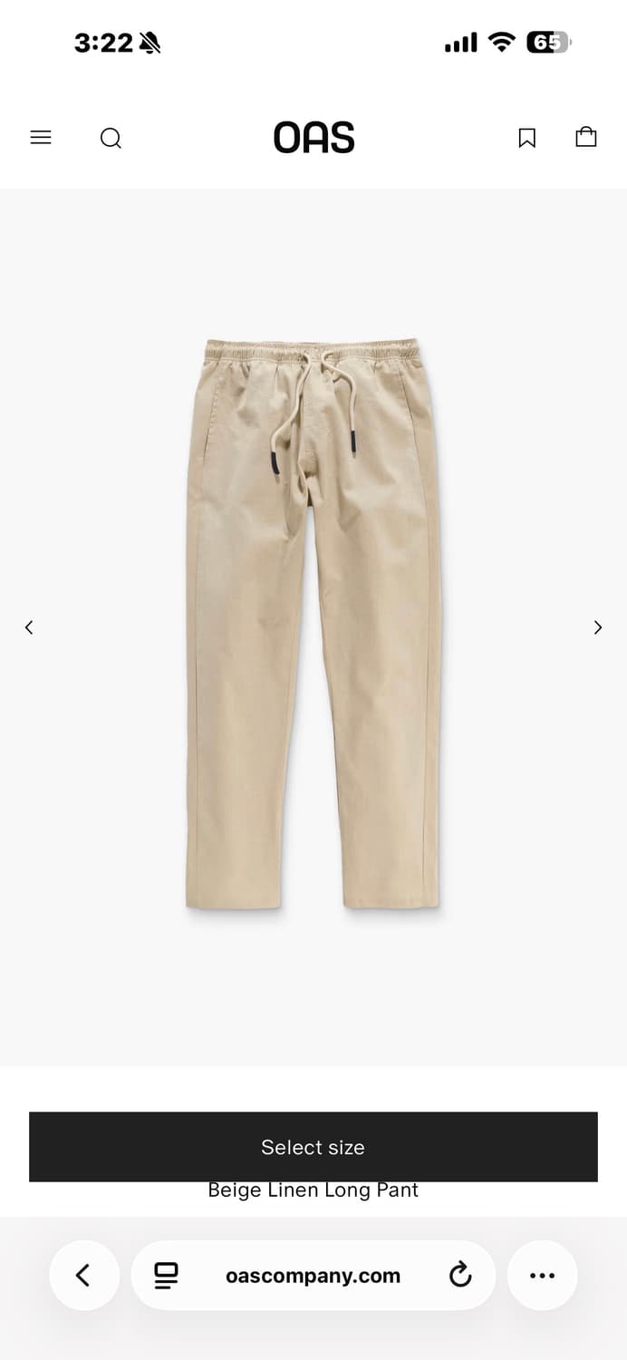 오아스 베이지 린넨 팬츠 M사이즈 상품이미지5