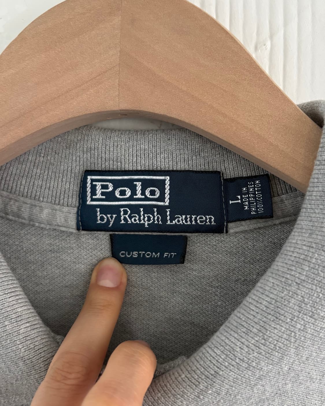 Polo 폴로 랄프로렌 그레이 커스텀핏 코튼 PK 카라티셔츠 상품이미지3