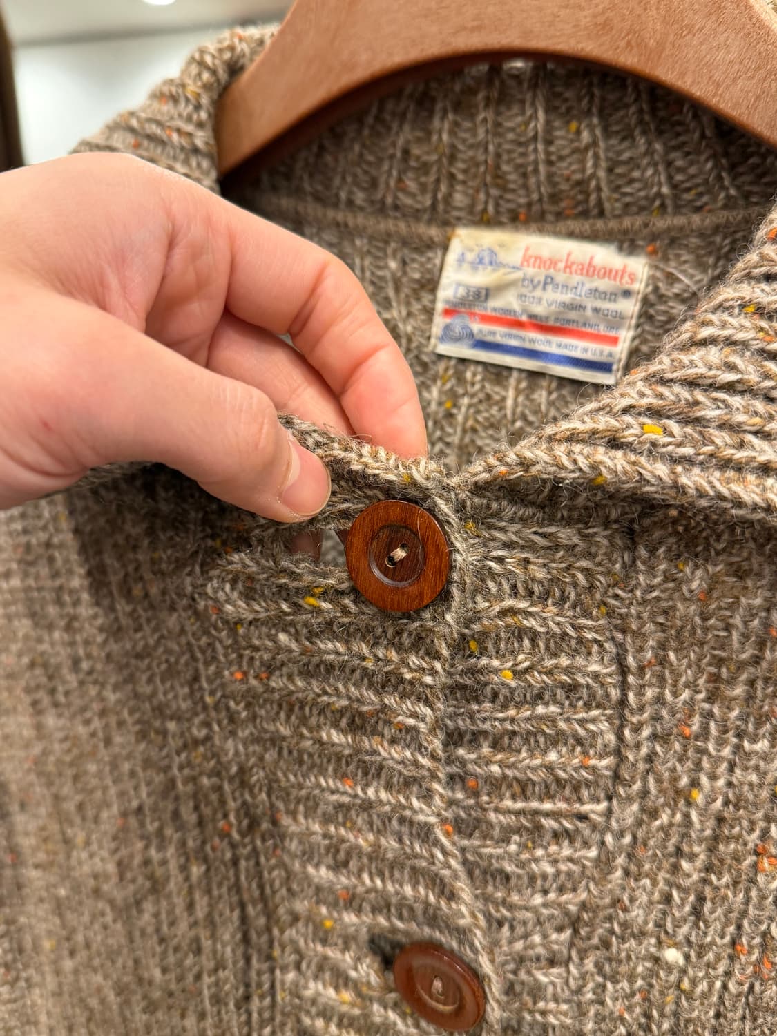 70s Pendleton 펜들턴 버진 울 카라 가디건 (USA) 상품이미지3