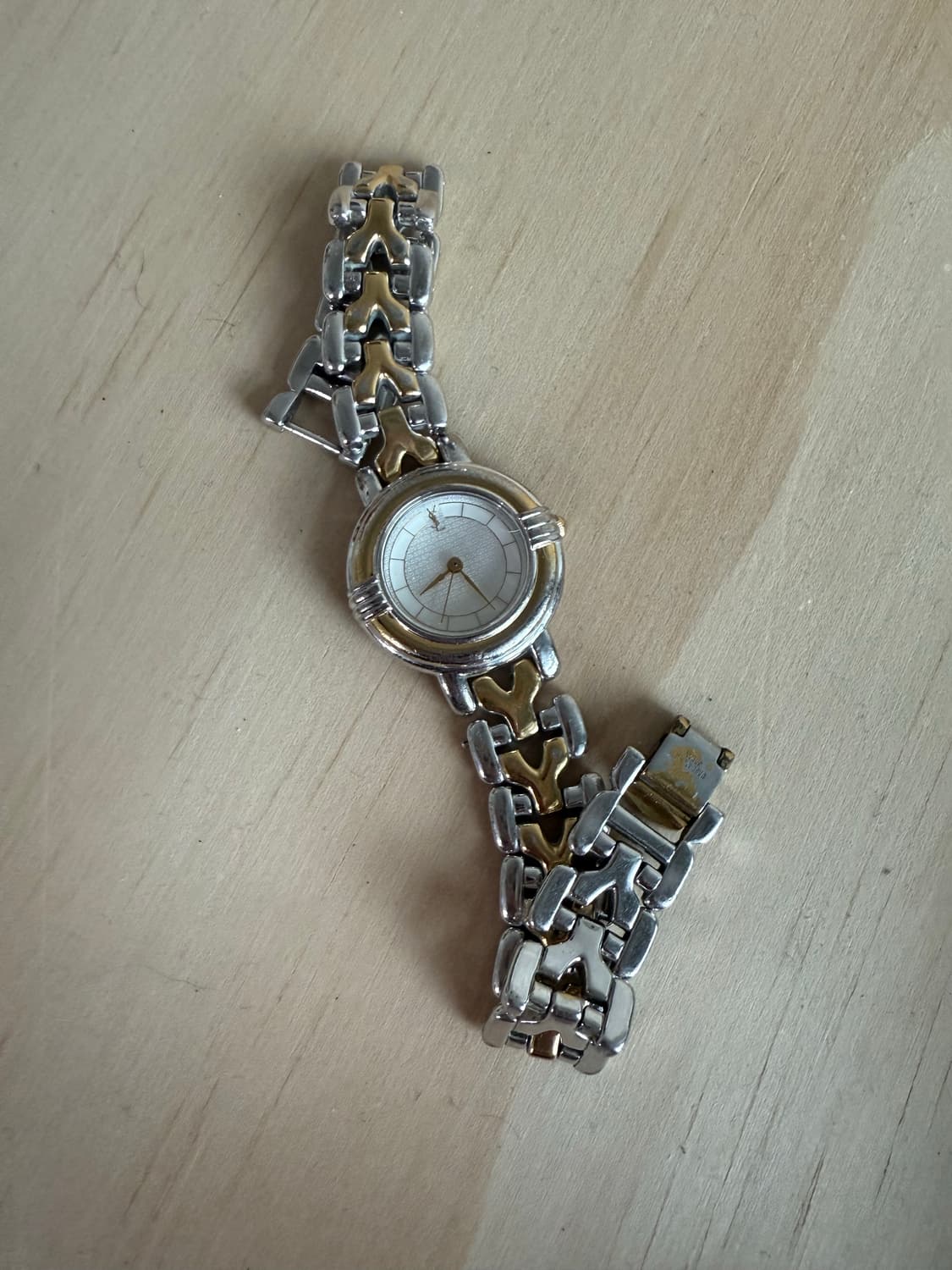 90s Ysl 생로랑 골드 실버 메탈 여성 시계 상품이미지2