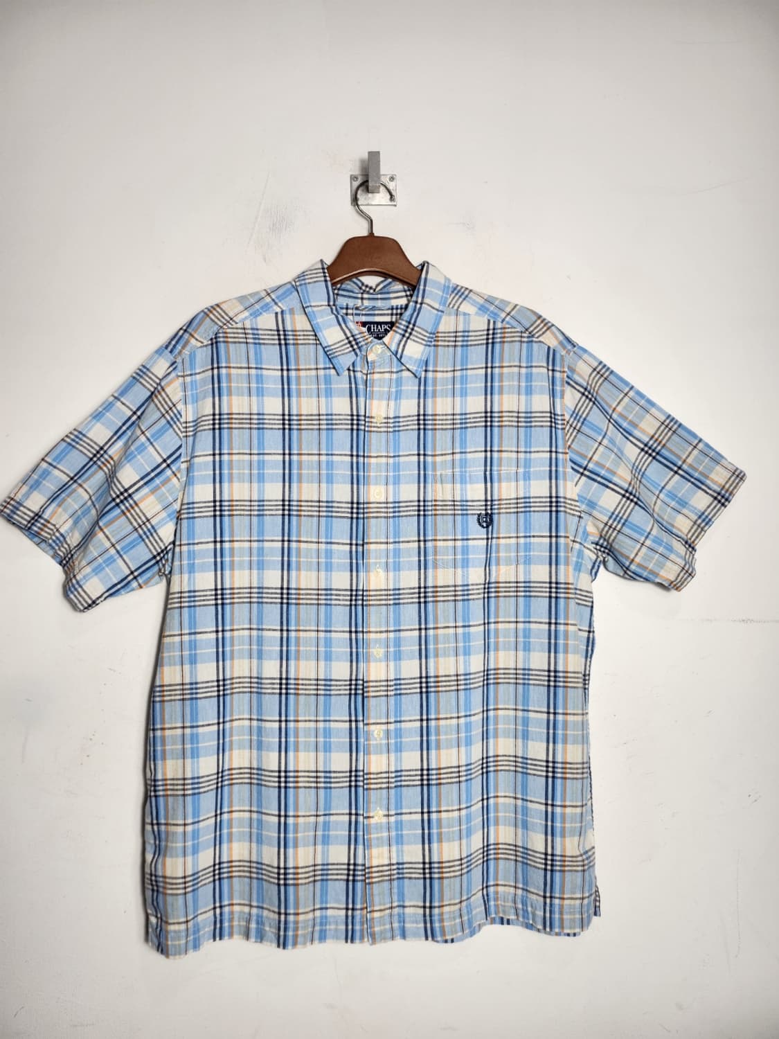 CHAPS 챕스 체크 반팔 셔츠 상품이미지1