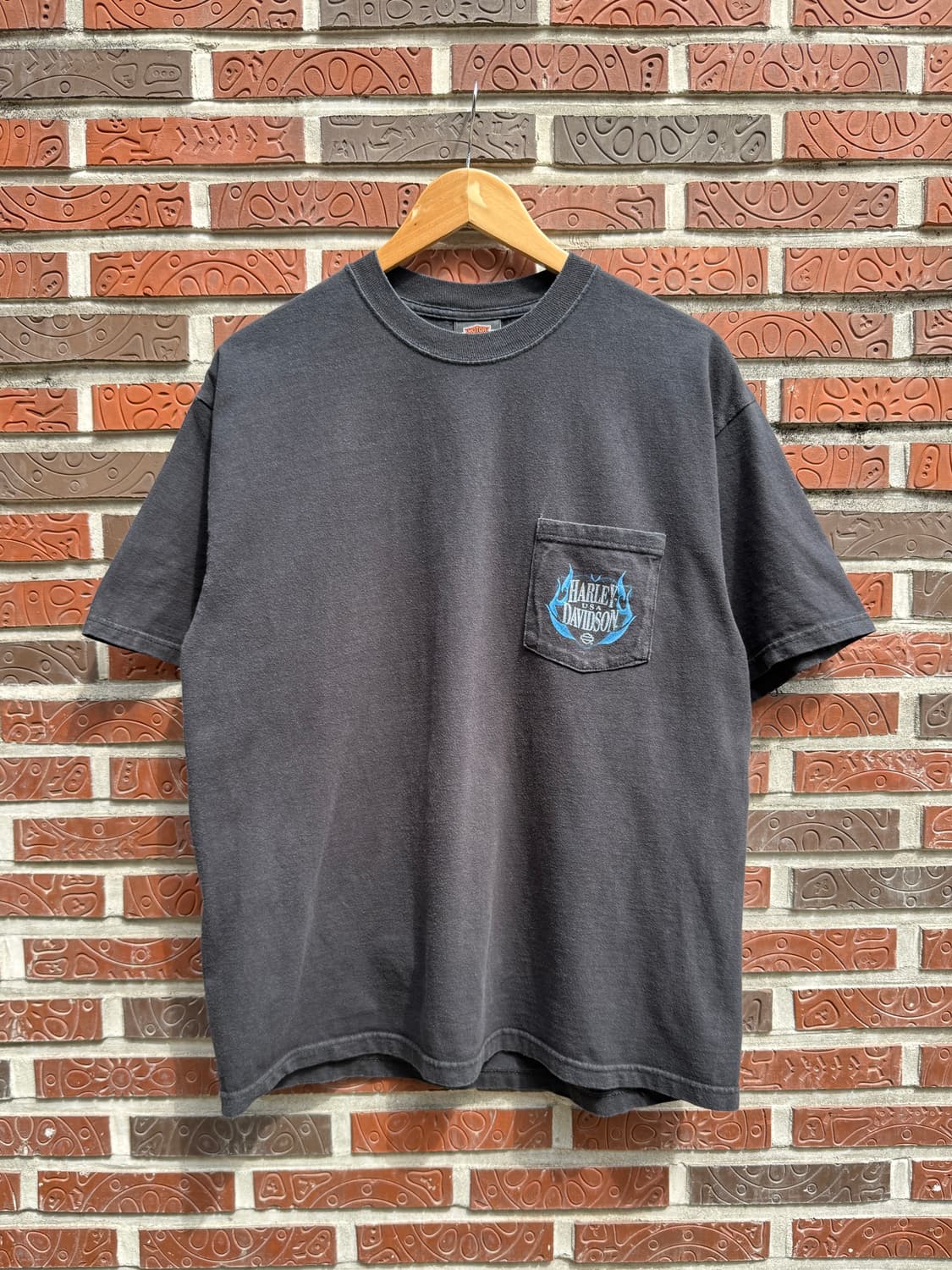 할리데이비슨 00s 블루 플레임 빈티지 티셔츠 상품이미지1