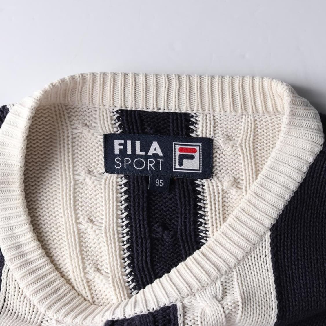 FILA 빈티지 꽈배기 니트 M 상품이미지6