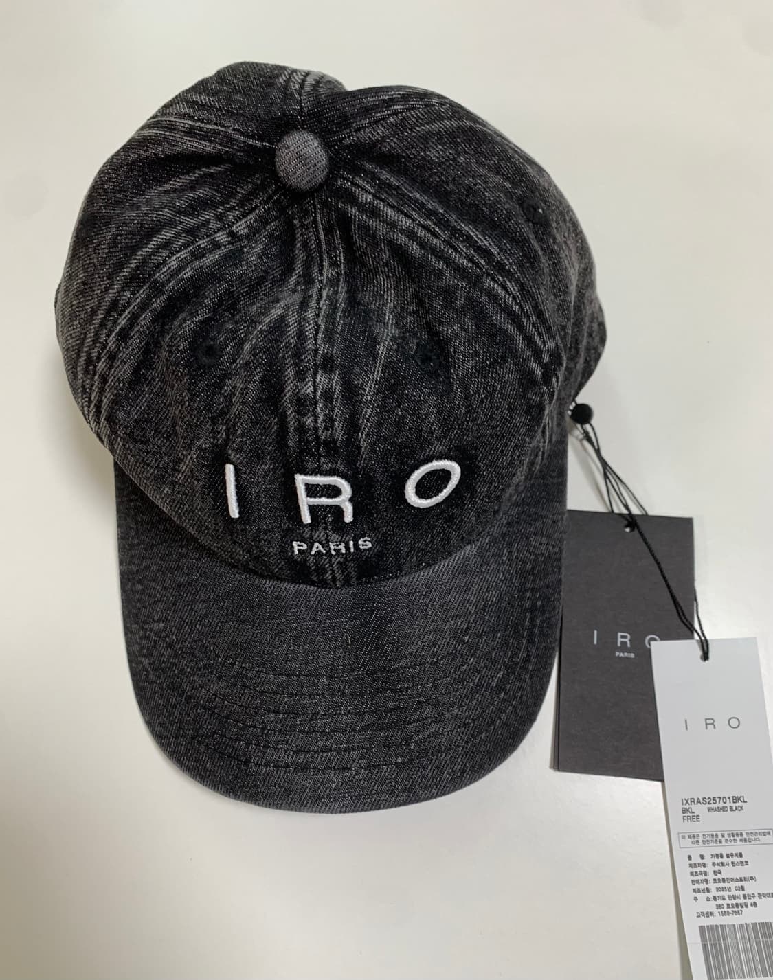 IRO 이로 로고 자수 워시드 데님 볼캡 모자 상품이미지3