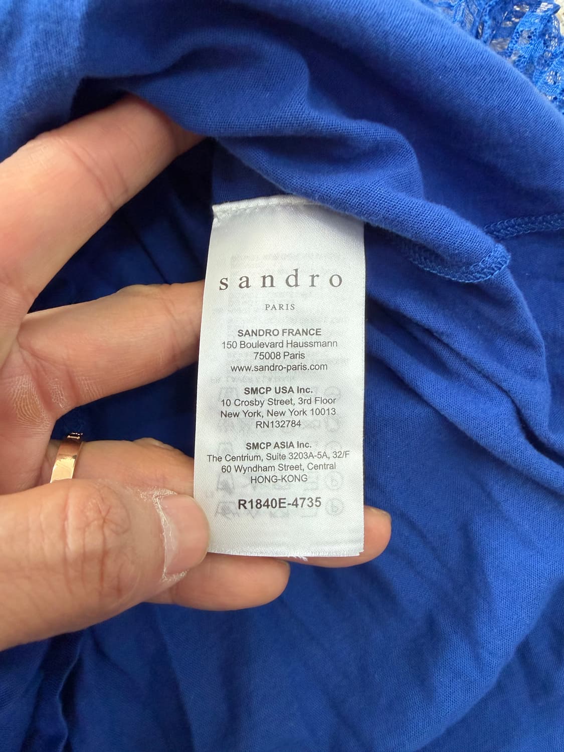 정품) 산드로 블루 레이스 반팔 니트 원피스 2 상품이미지7