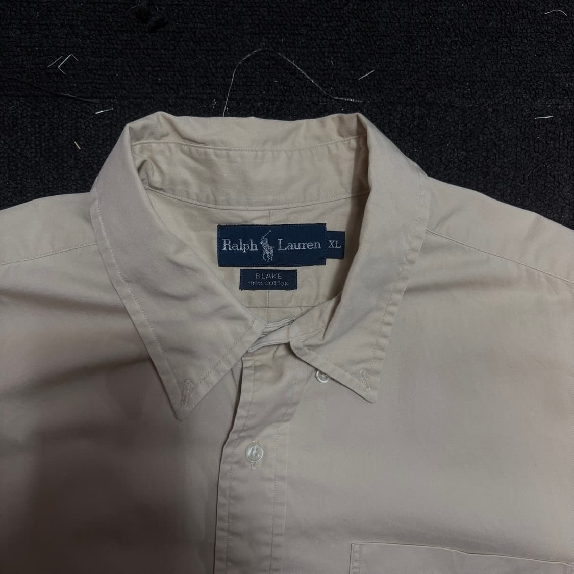 폴로 솔리드 베이지 반팔 셔츠 XL 상품이미지5