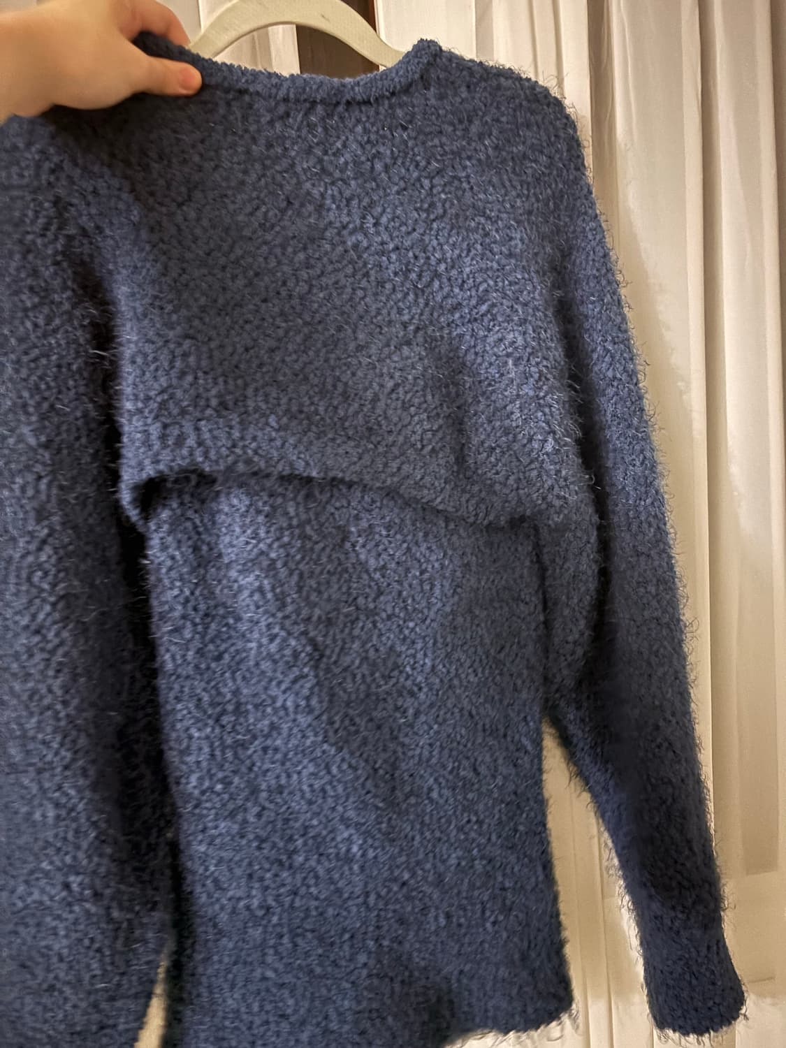 Lartigent 부클 나시 가디건 셋트 네이비 다교 착용 상품이미지5