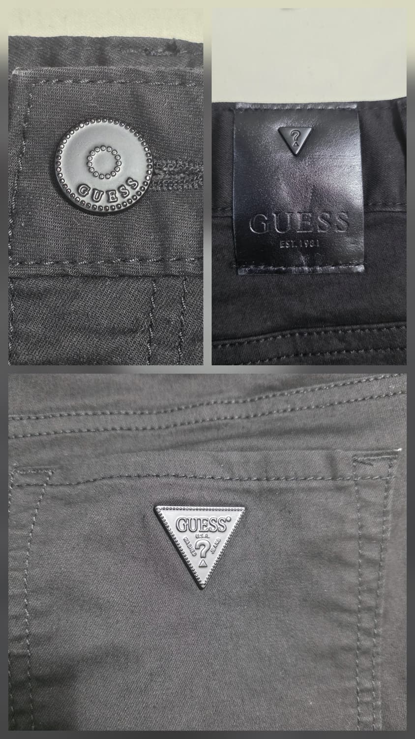 1147 게스 청바지 저온스 크롭 스트레이트 블랙 72 상품이미지9